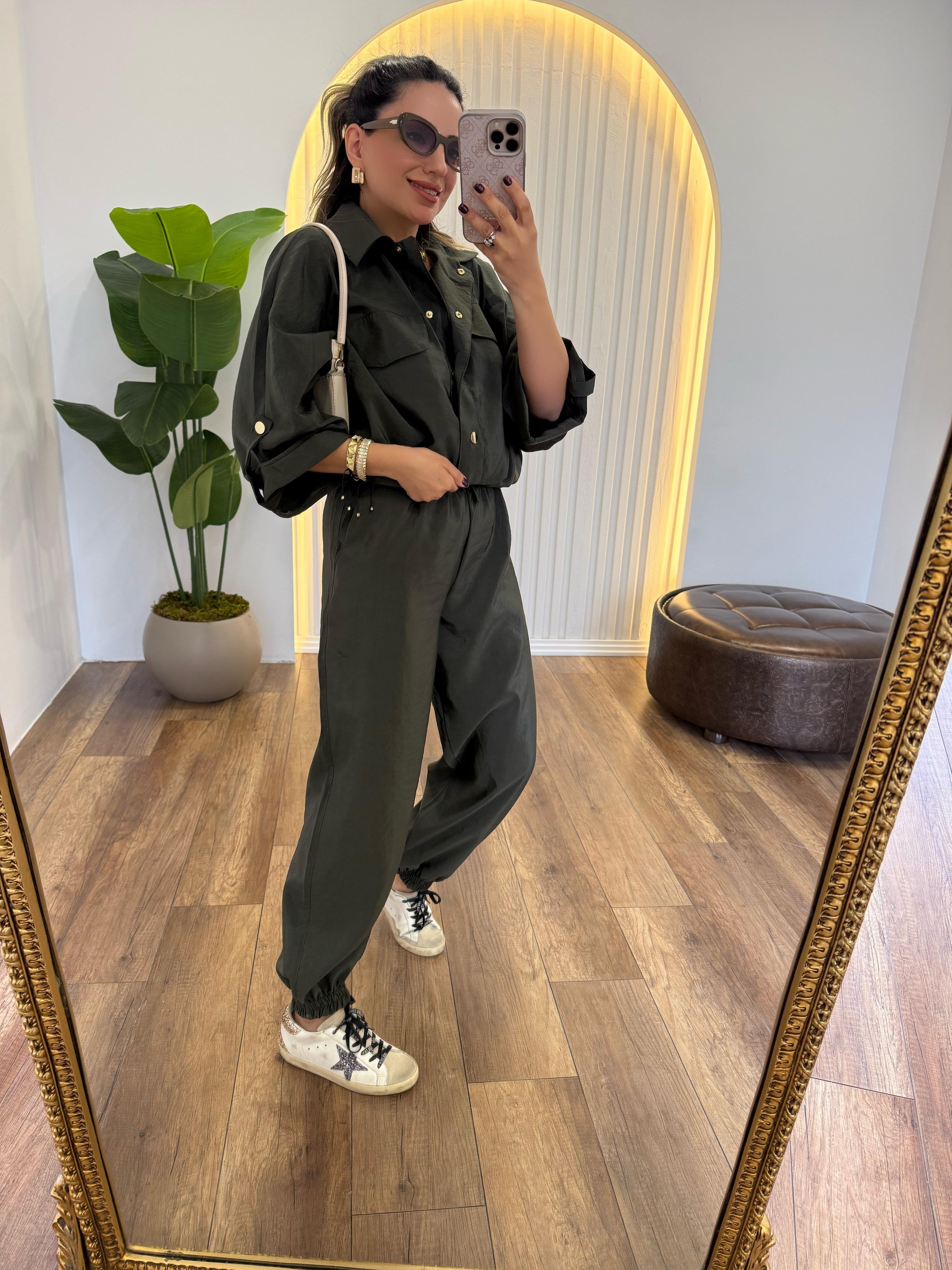 9294 Gold Düğmeli Ceket Jogger Pantolon Takım