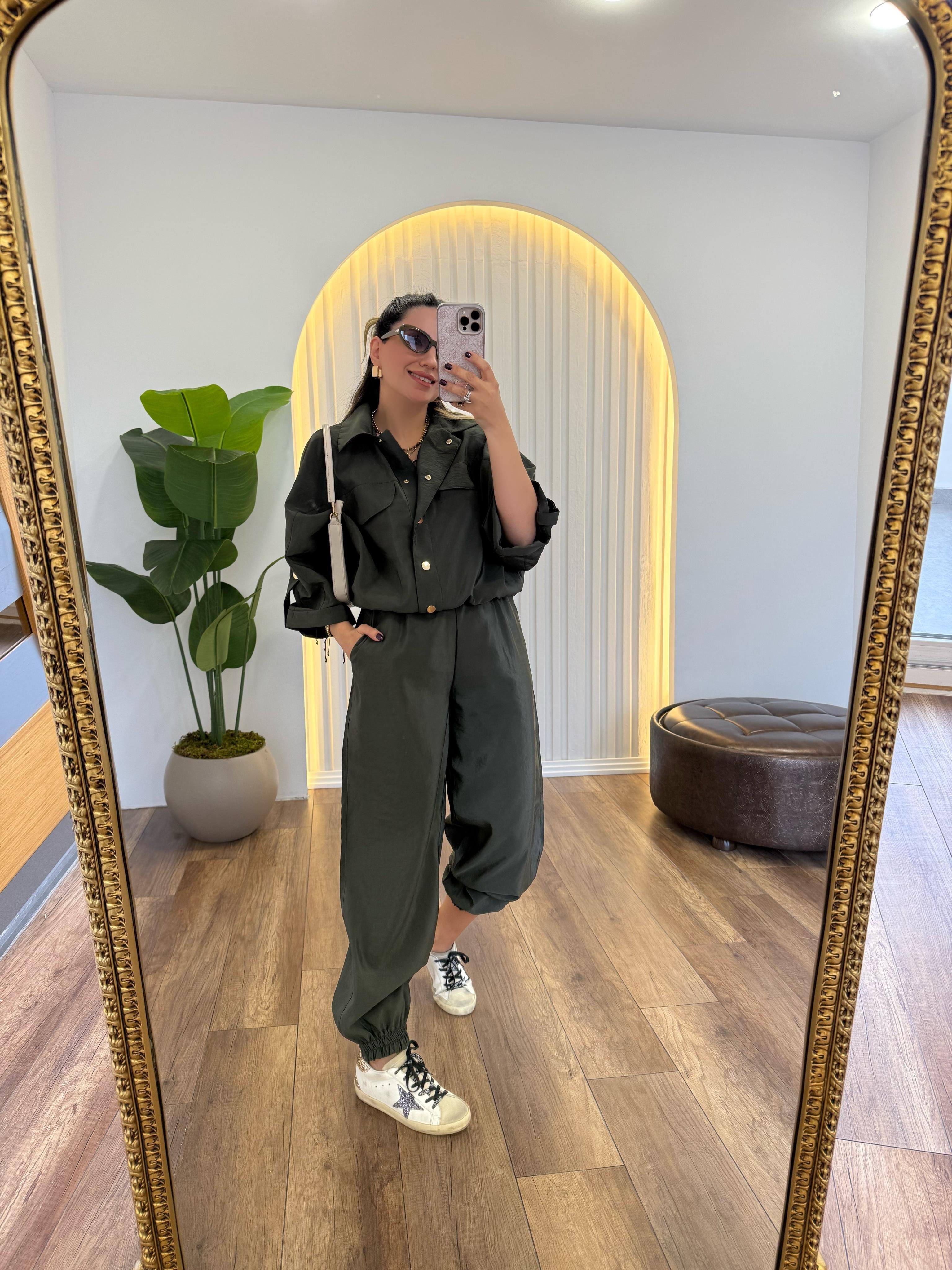 9294 Gold Düğmeli Ceket Jogger Pantolon Takım