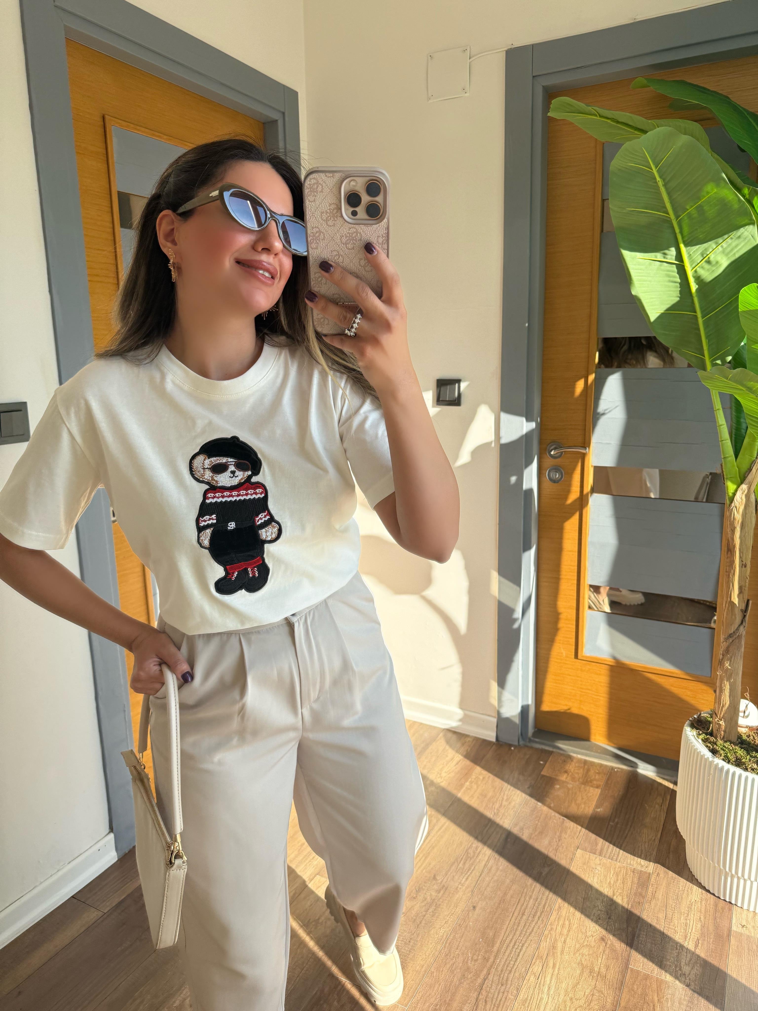9304 Ayıcık Baskılı Orj Marka Tshirt