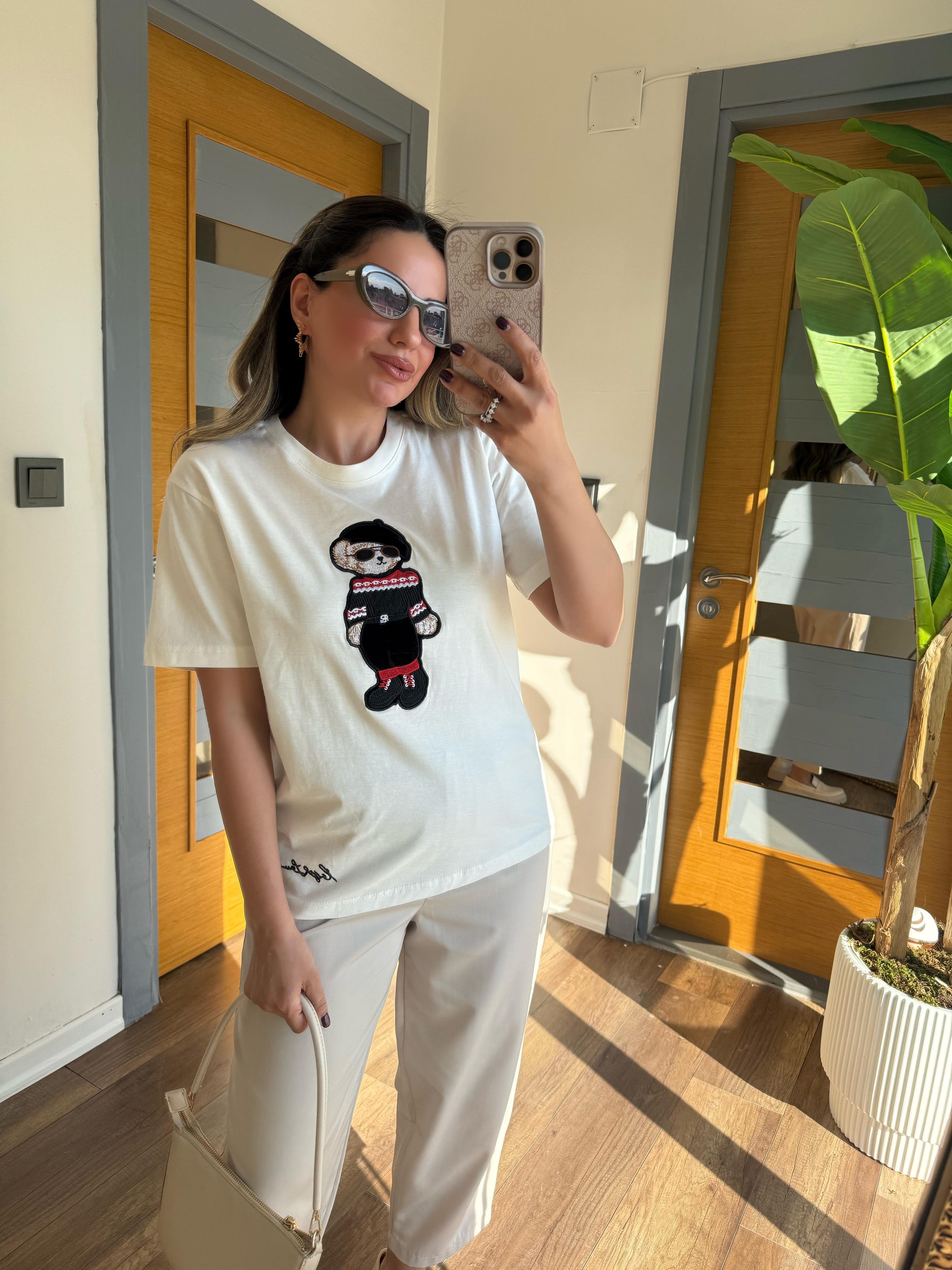 9304 Ayıcık Baskılı Orj Marka Tshirt