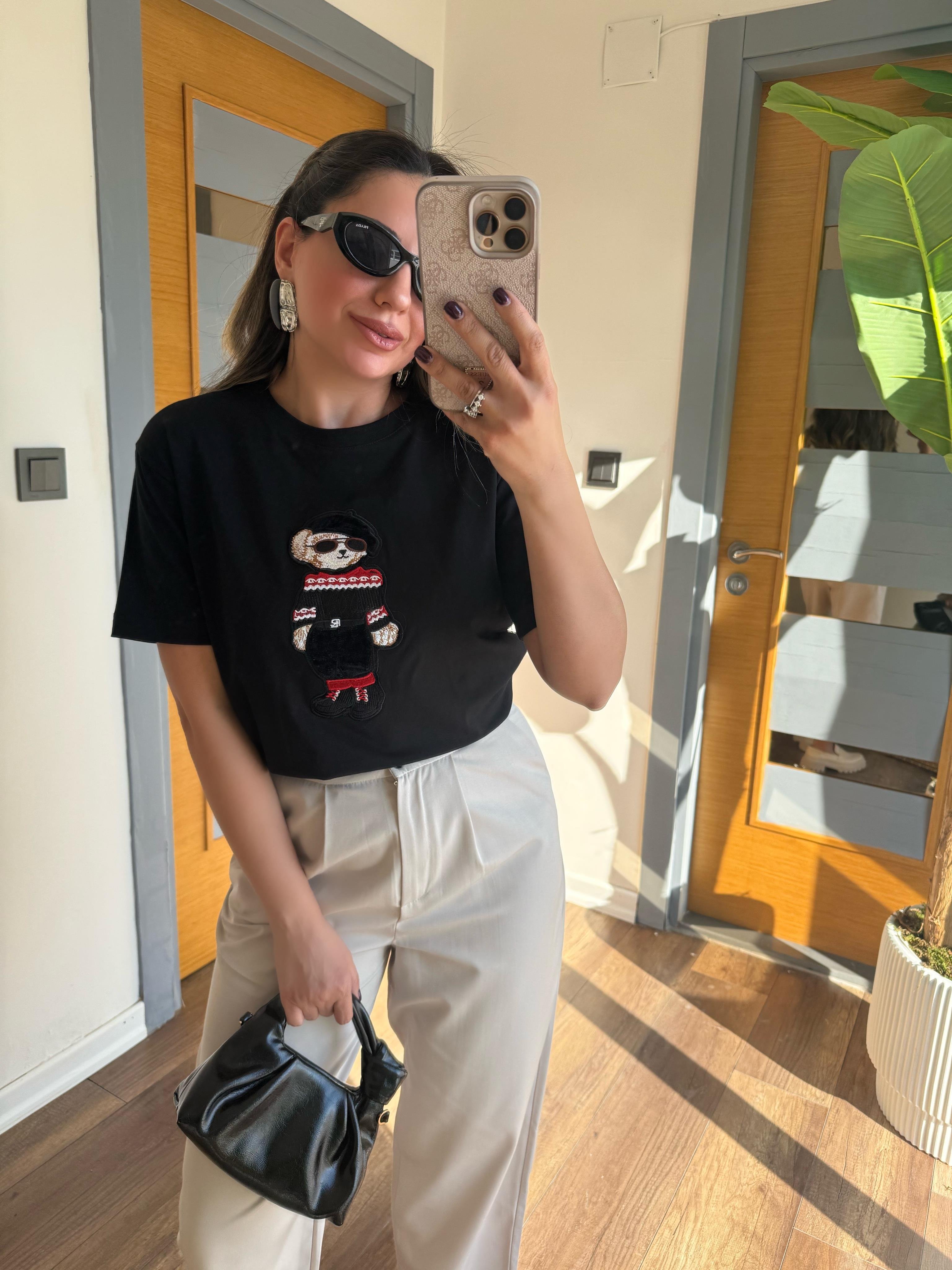 9304 Ayıcık Baskılı Orj Marka Tshirt