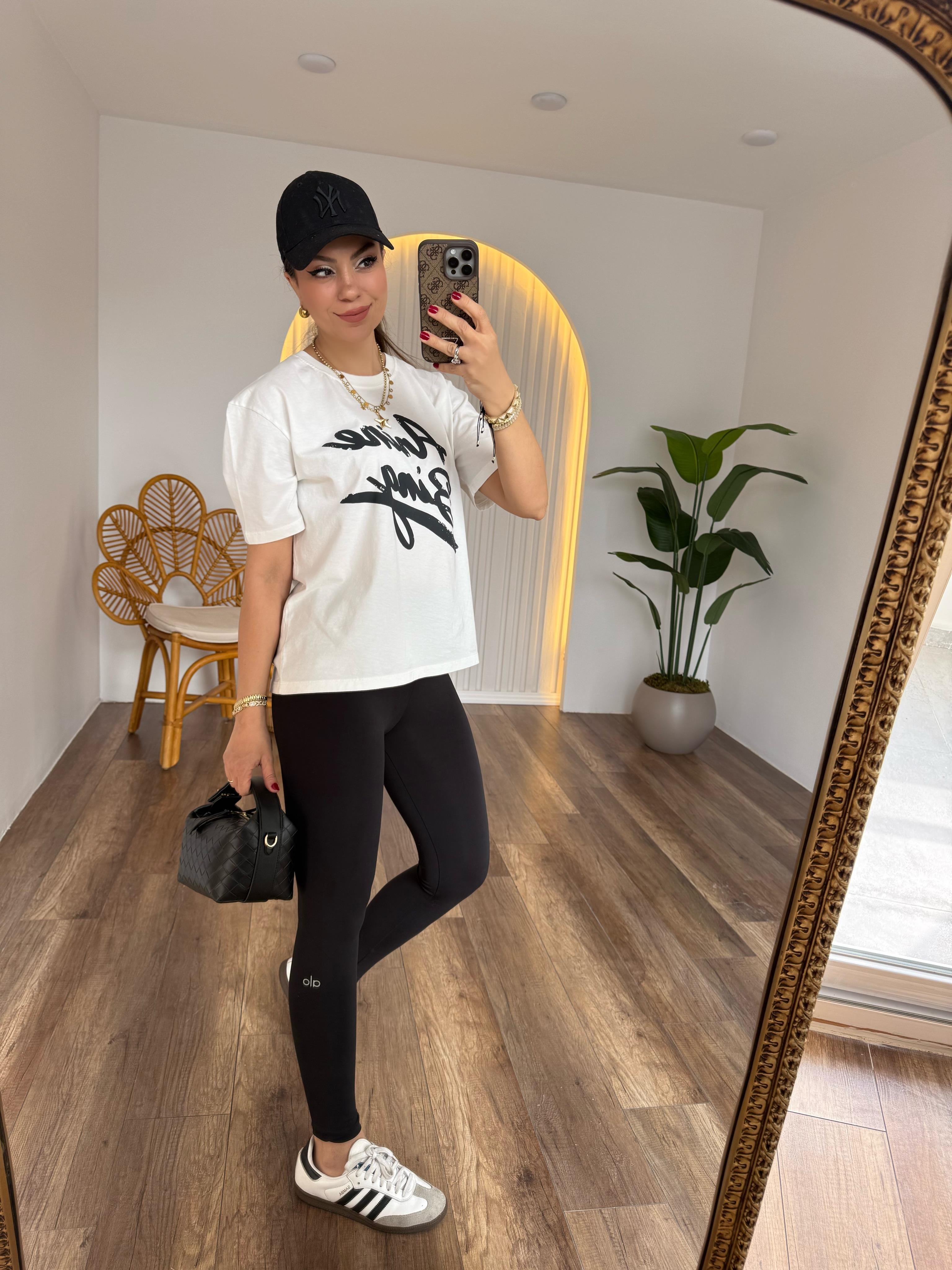 9321 Siyah Baskılı Tshirt