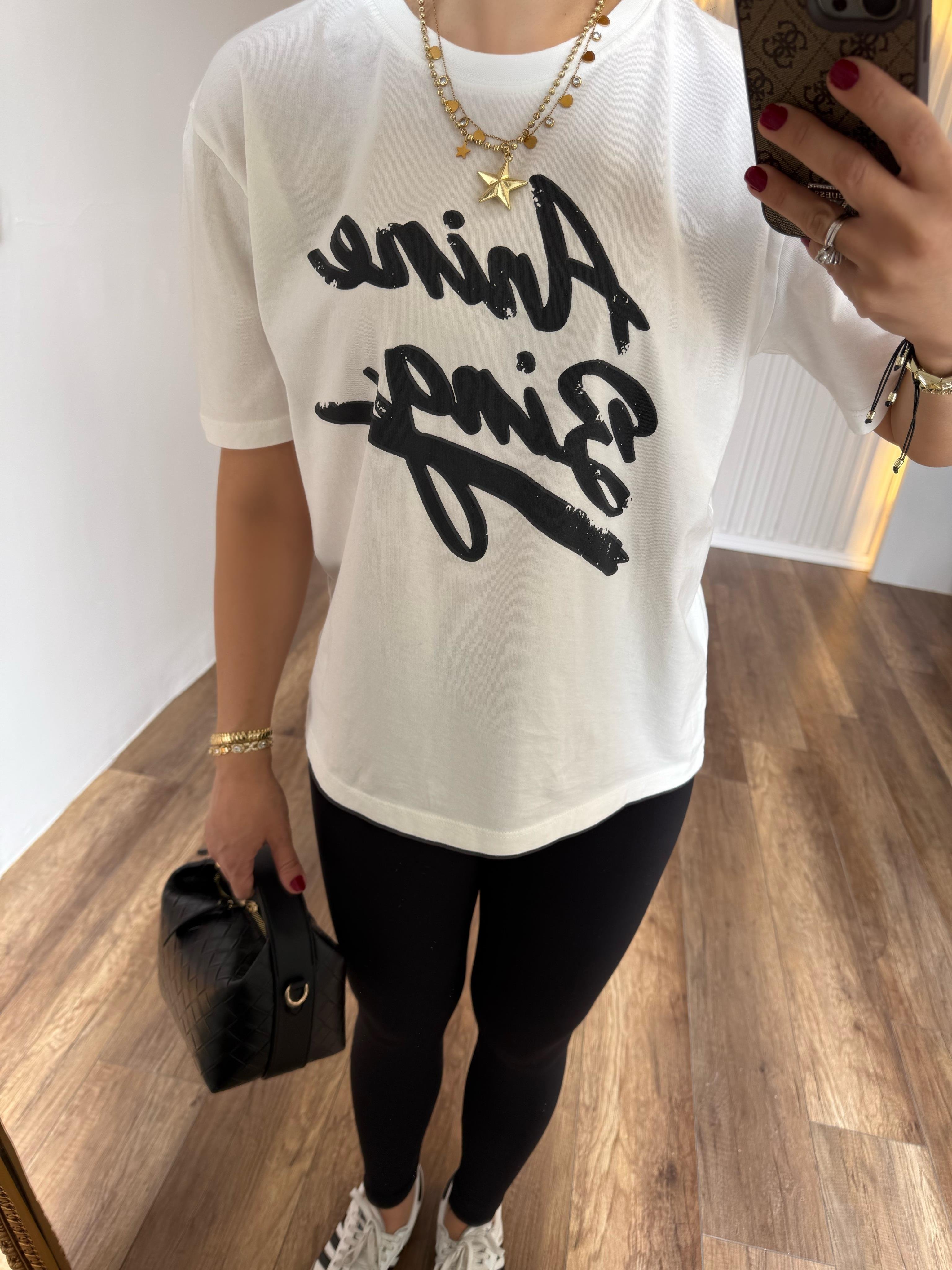 9321 Siyah Baskılı Tshirt