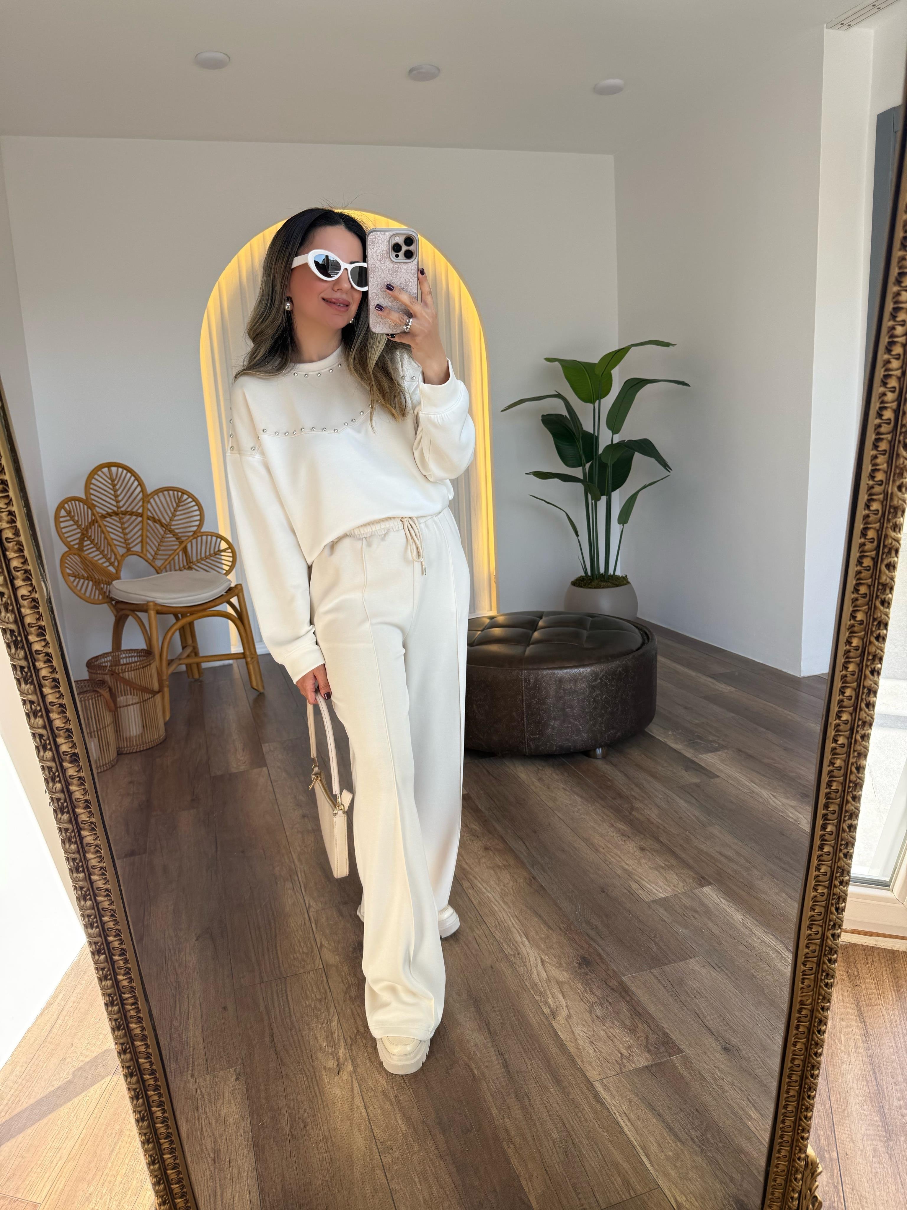 9324 Beli Lastikli Modal Pantolon