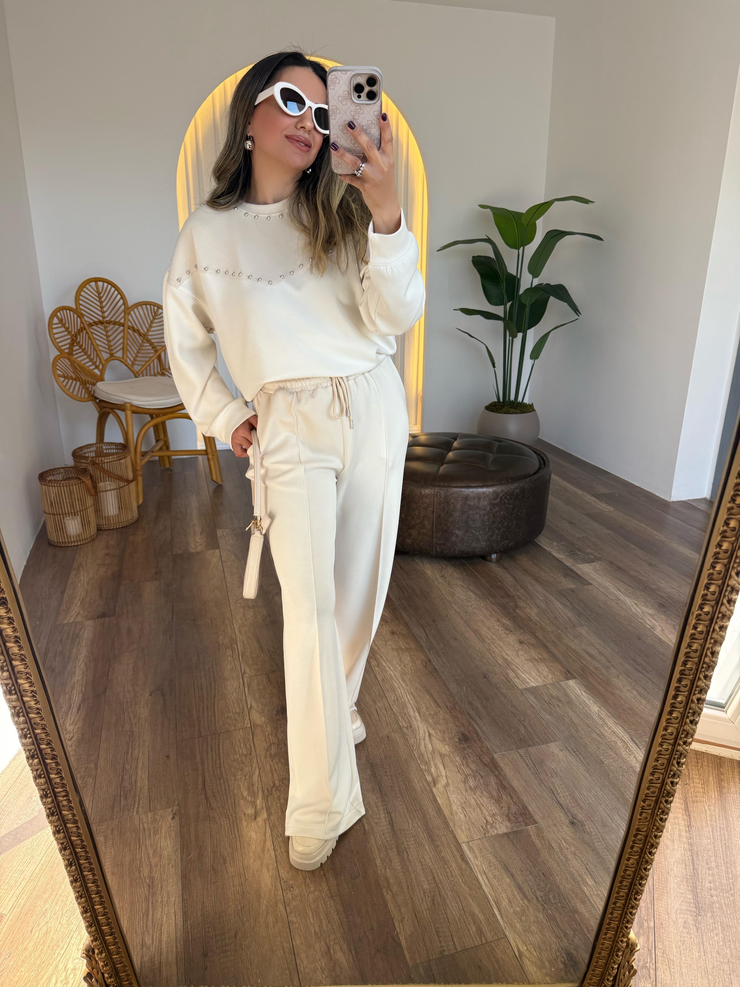 9324 Beli Lastikli Modal Pantolon