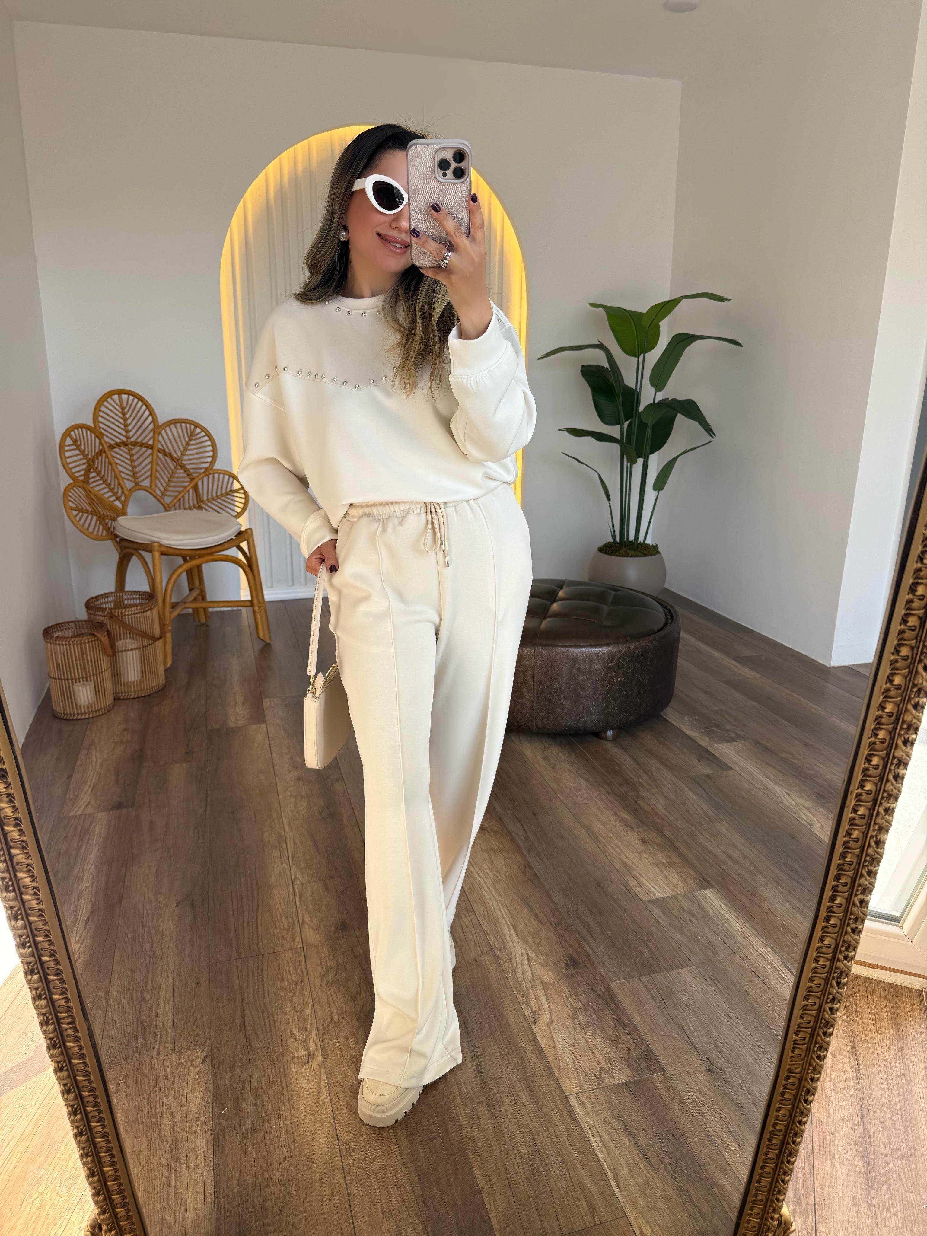 9324 Beli Lastikli Modal Pantolon