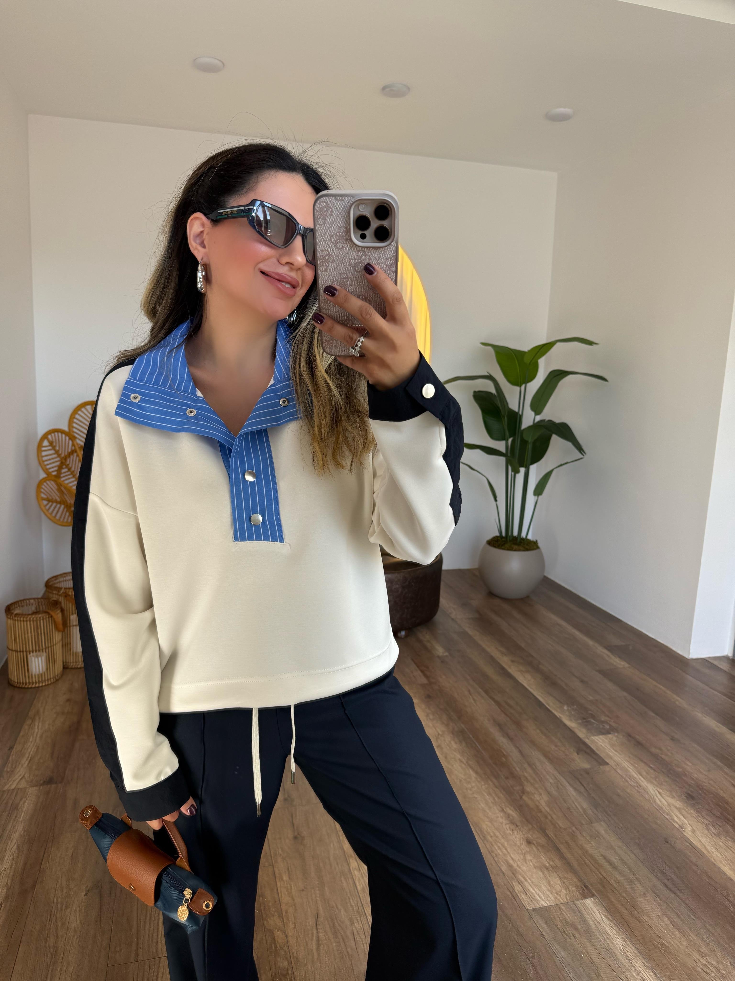 9328 Çıtçıtlı Sweatshirt