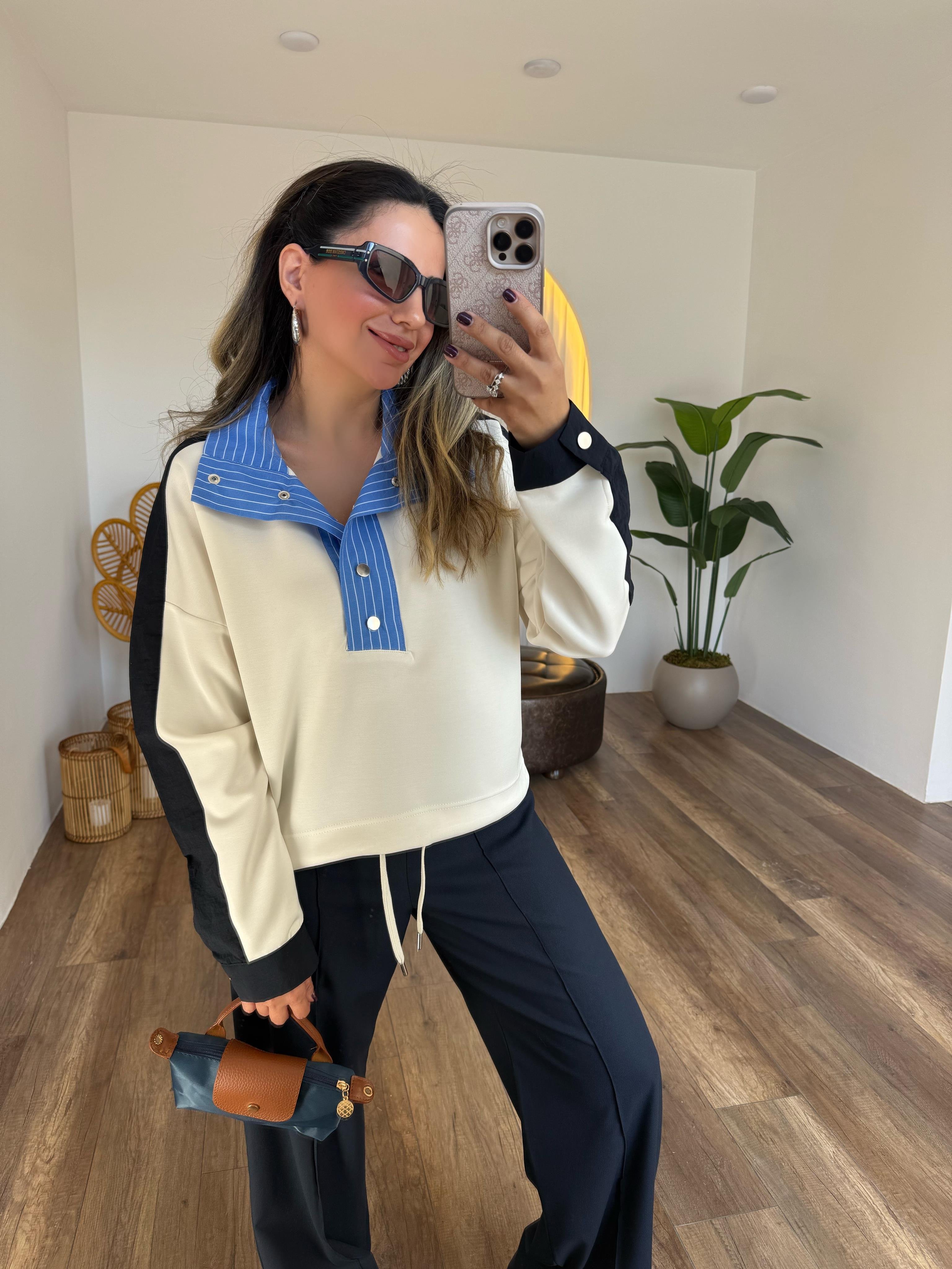 9328 Çıtçıtlı Sweatshirt