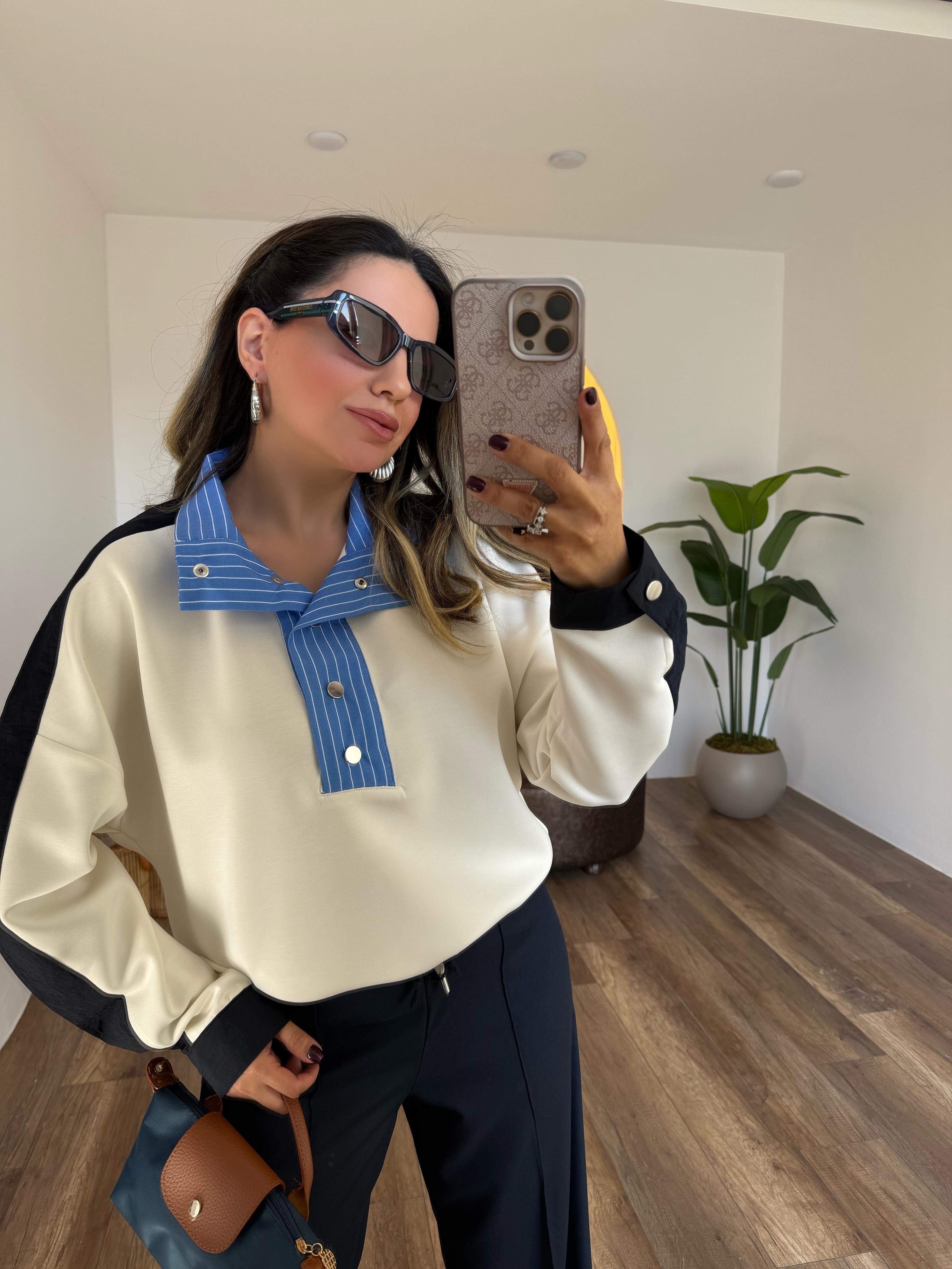 9328 Çıtçıtlı Sweatshirt