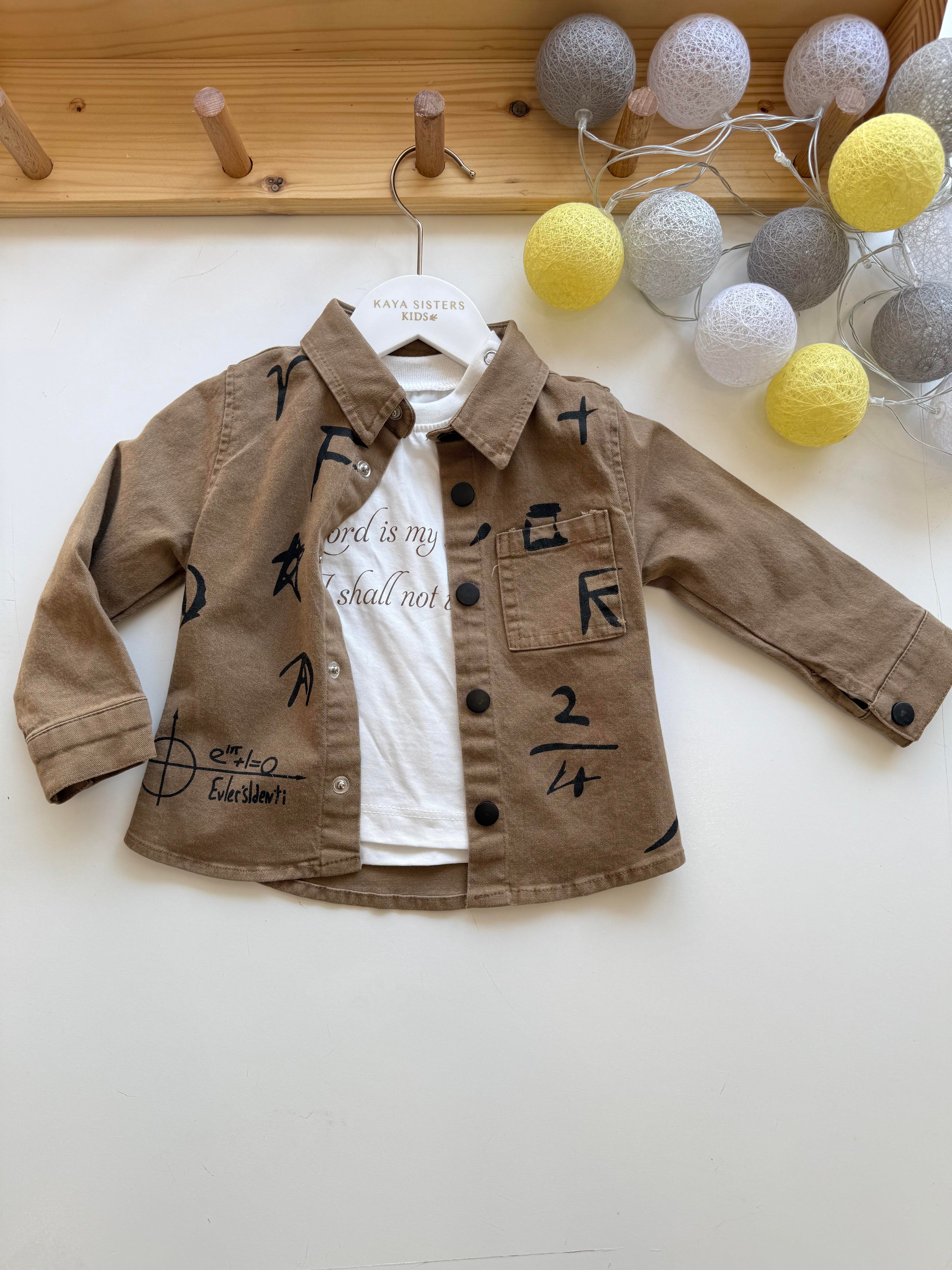 9360 Kids Kahve Gabardin Erkek Takım 9-24 Ay