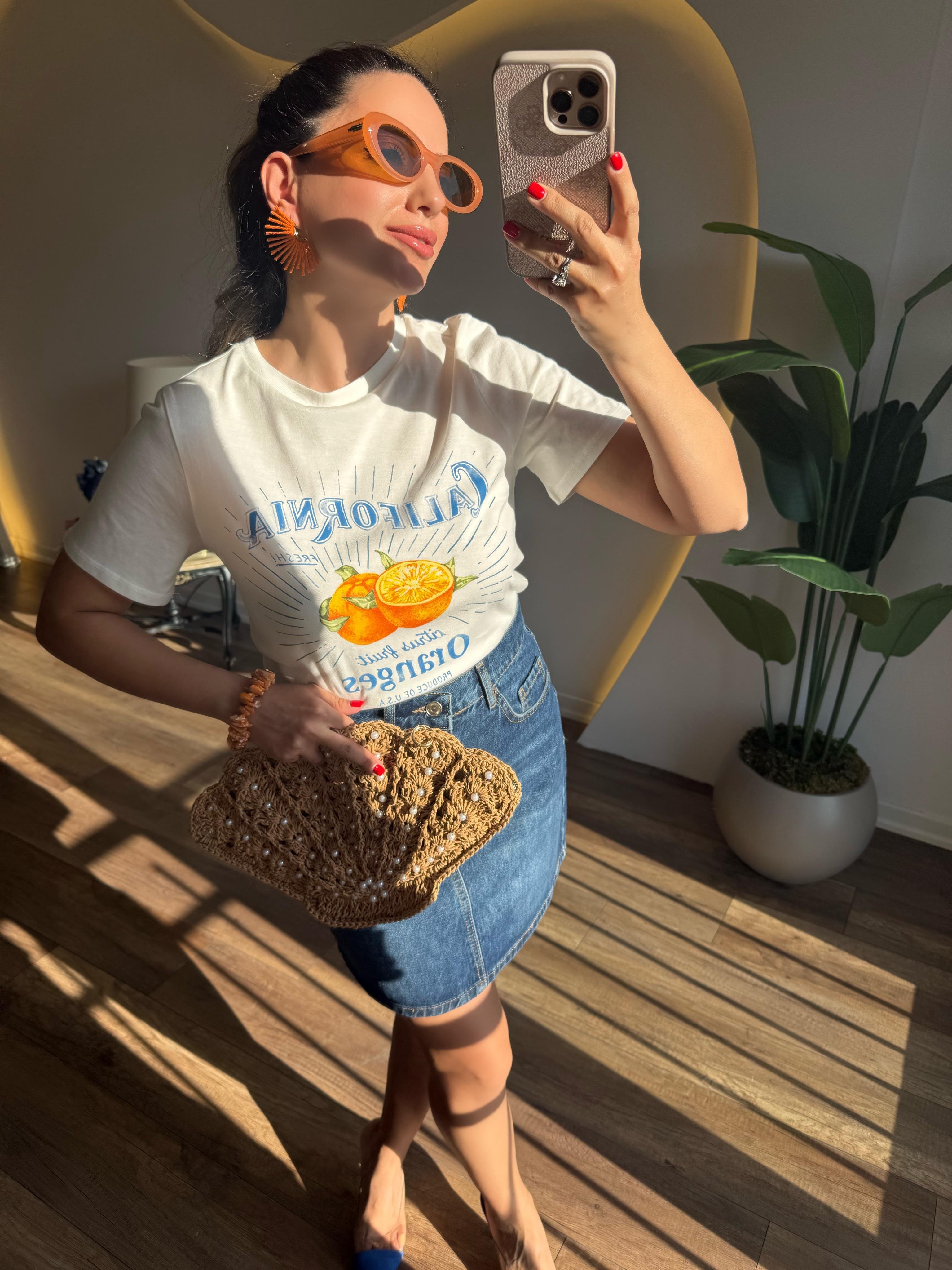 9370 California Baskılı Tshirt