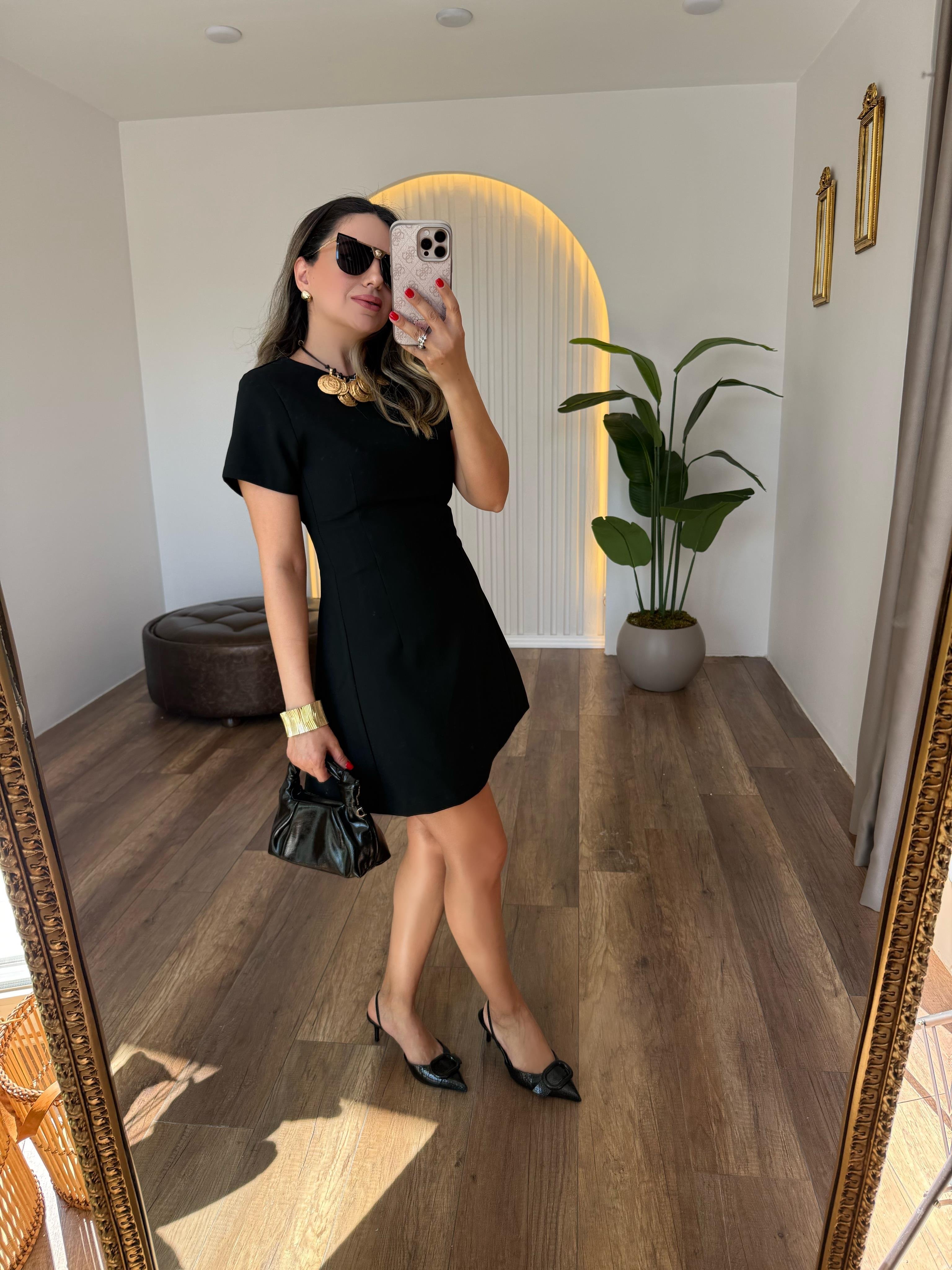 9372 Yarım Kol Orj Marka Elbise