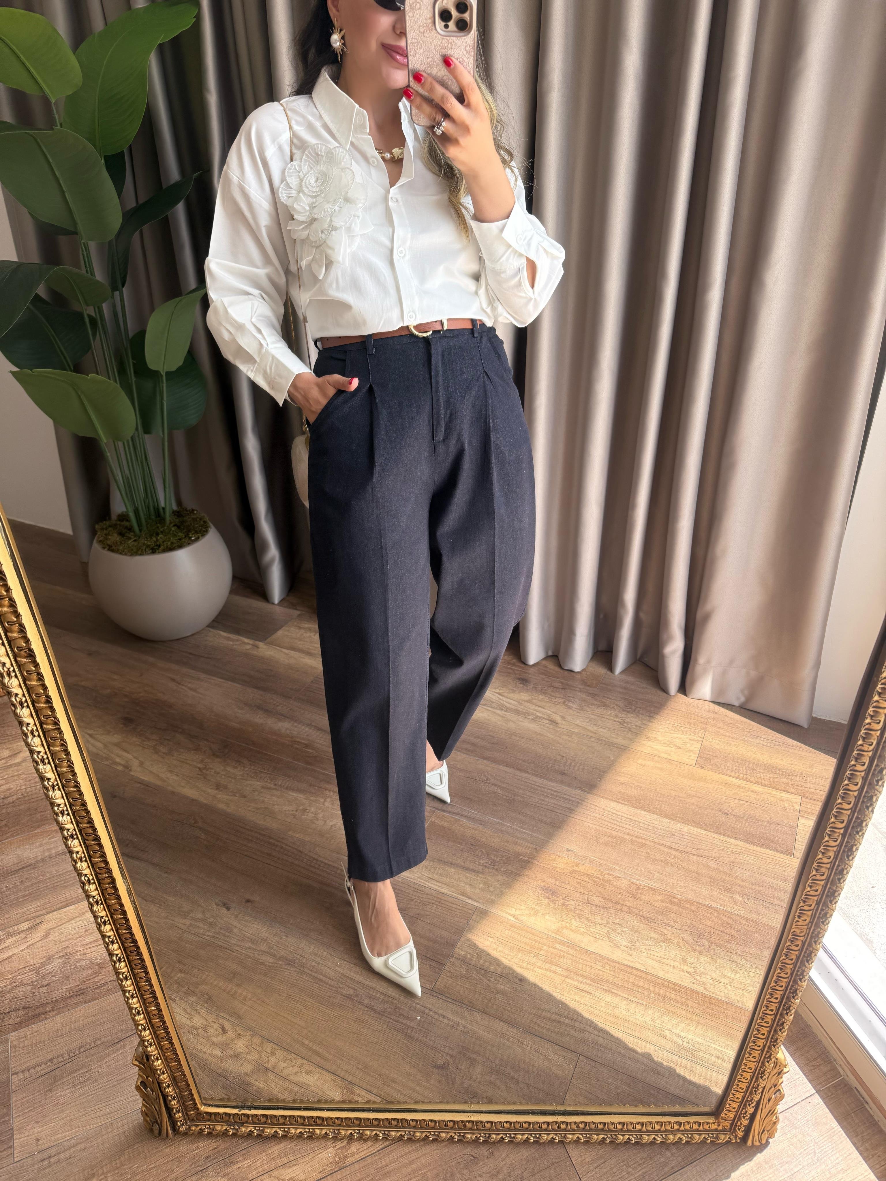 9413 Kemerli Kot Pantolon