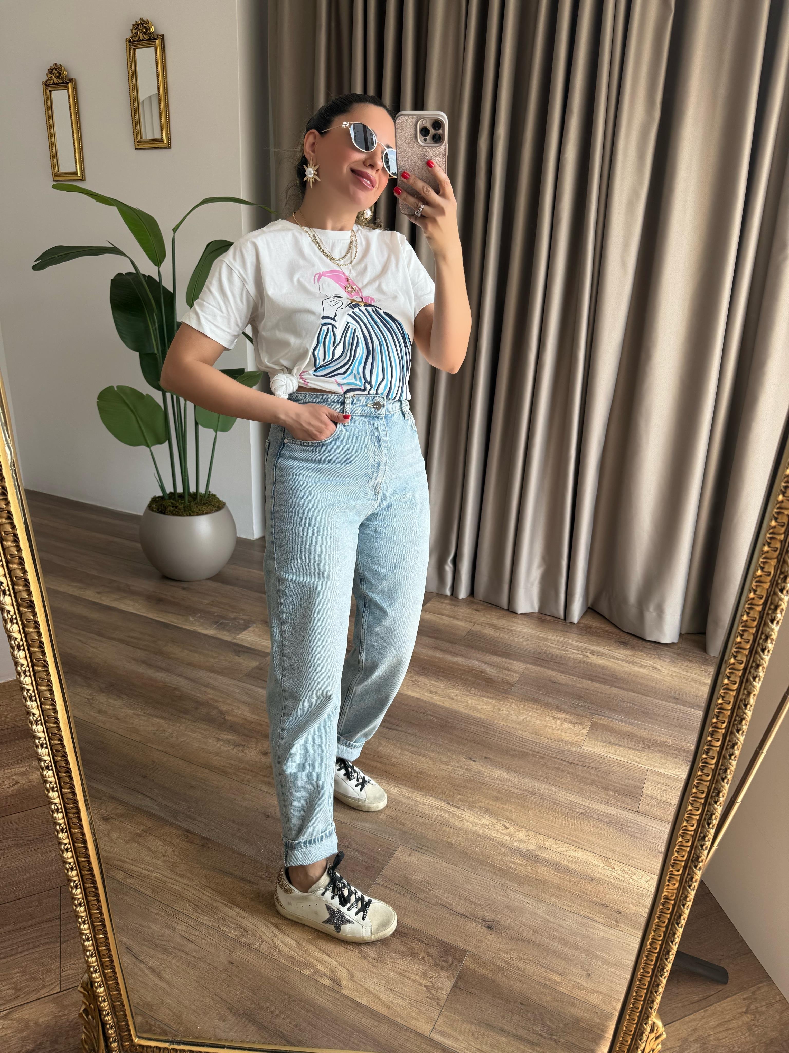 9453 Açık Renk Mom Jean