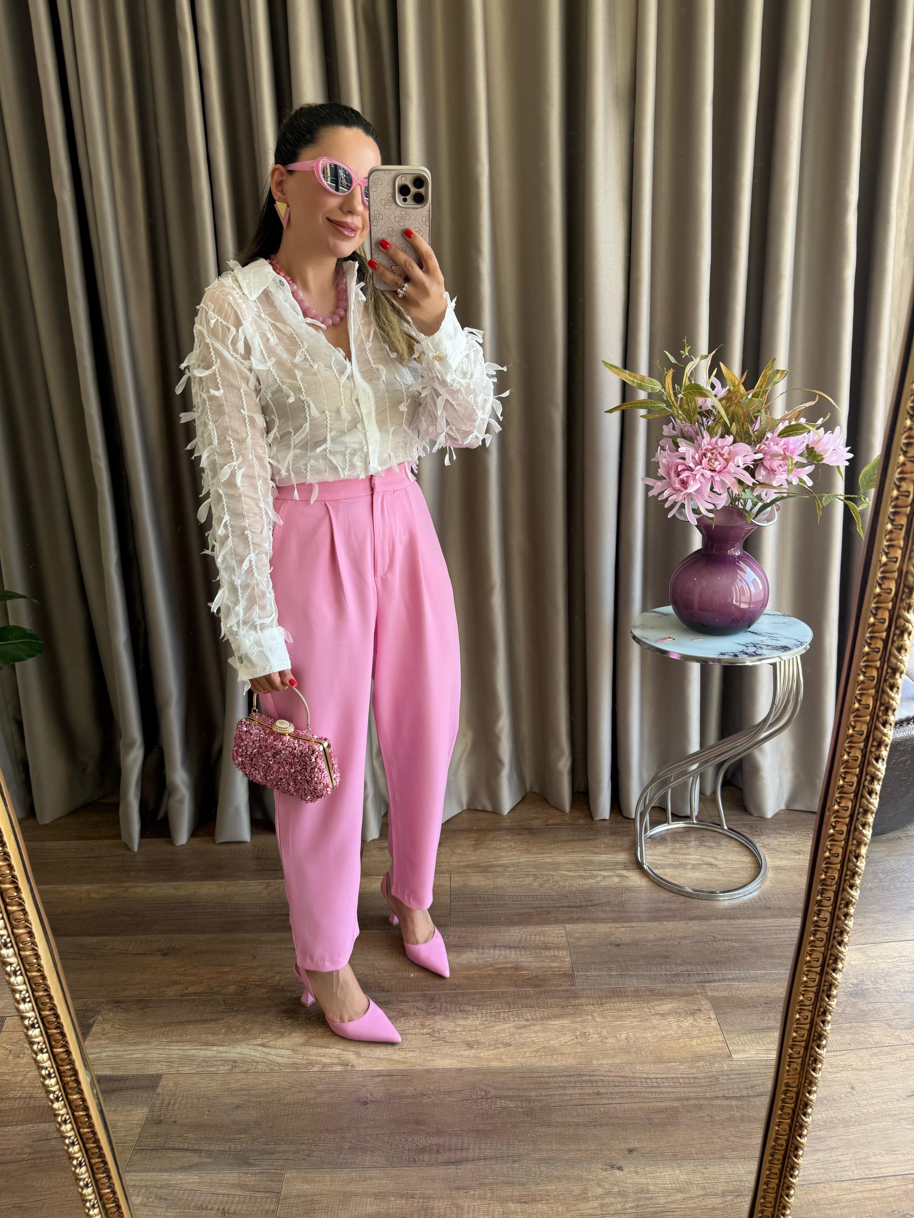 9459 Arka Beli Lastikli Pantolon