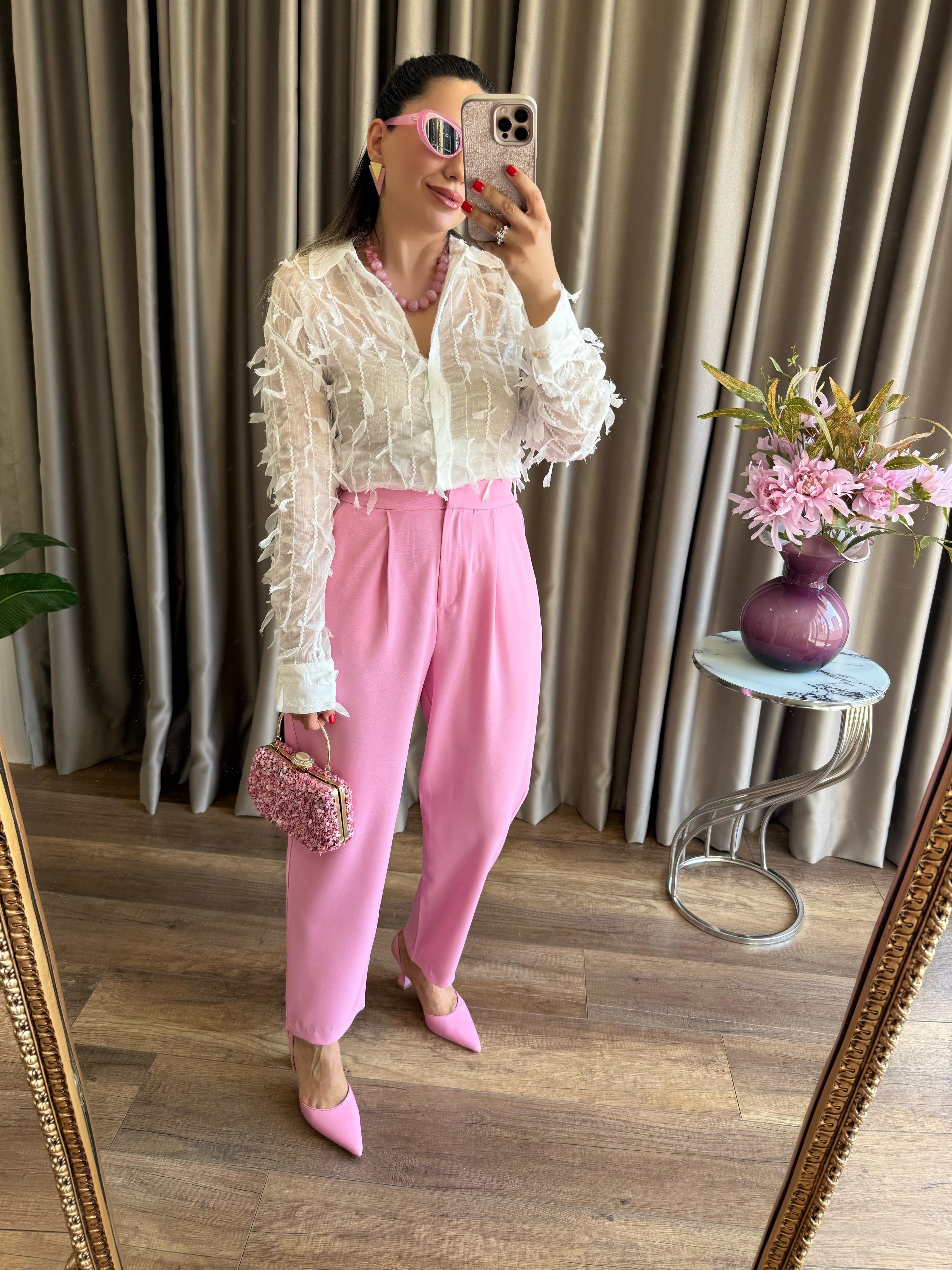 9459 Arka Beli Lastikli Pantolon