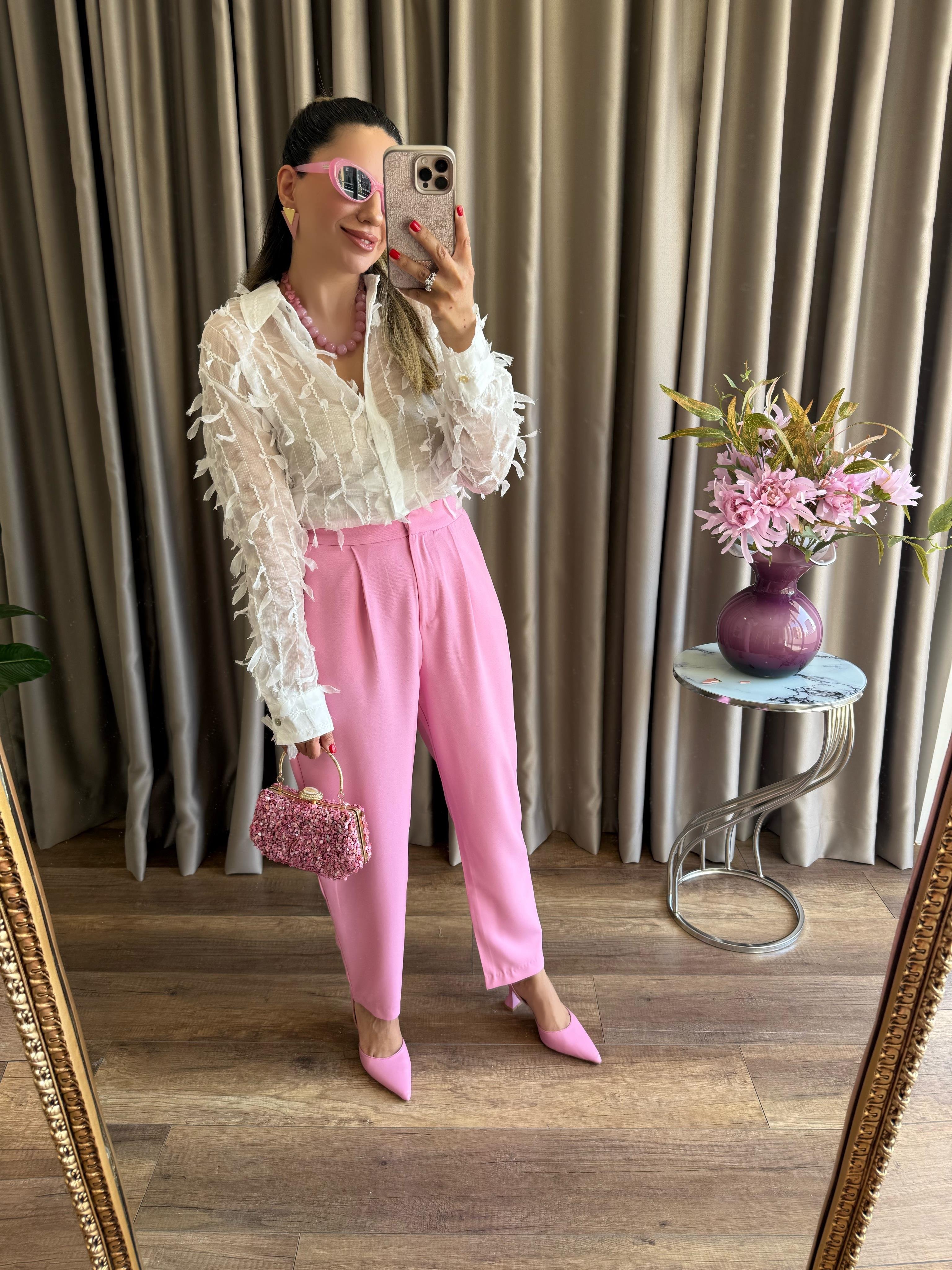 9459 Arka Beli Lastikli Pantolon