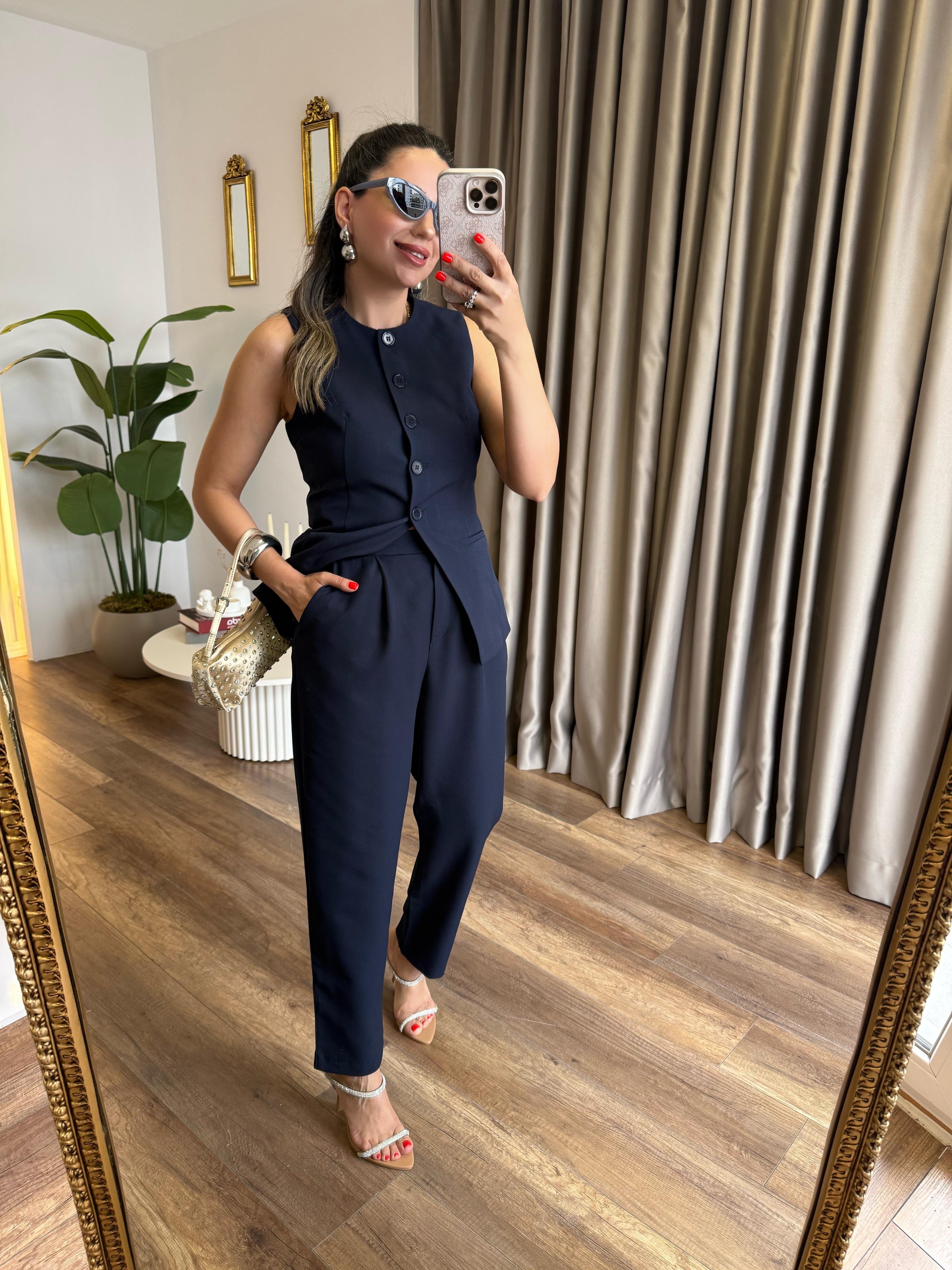 9459 Arka Beli Lastikli Pantolon