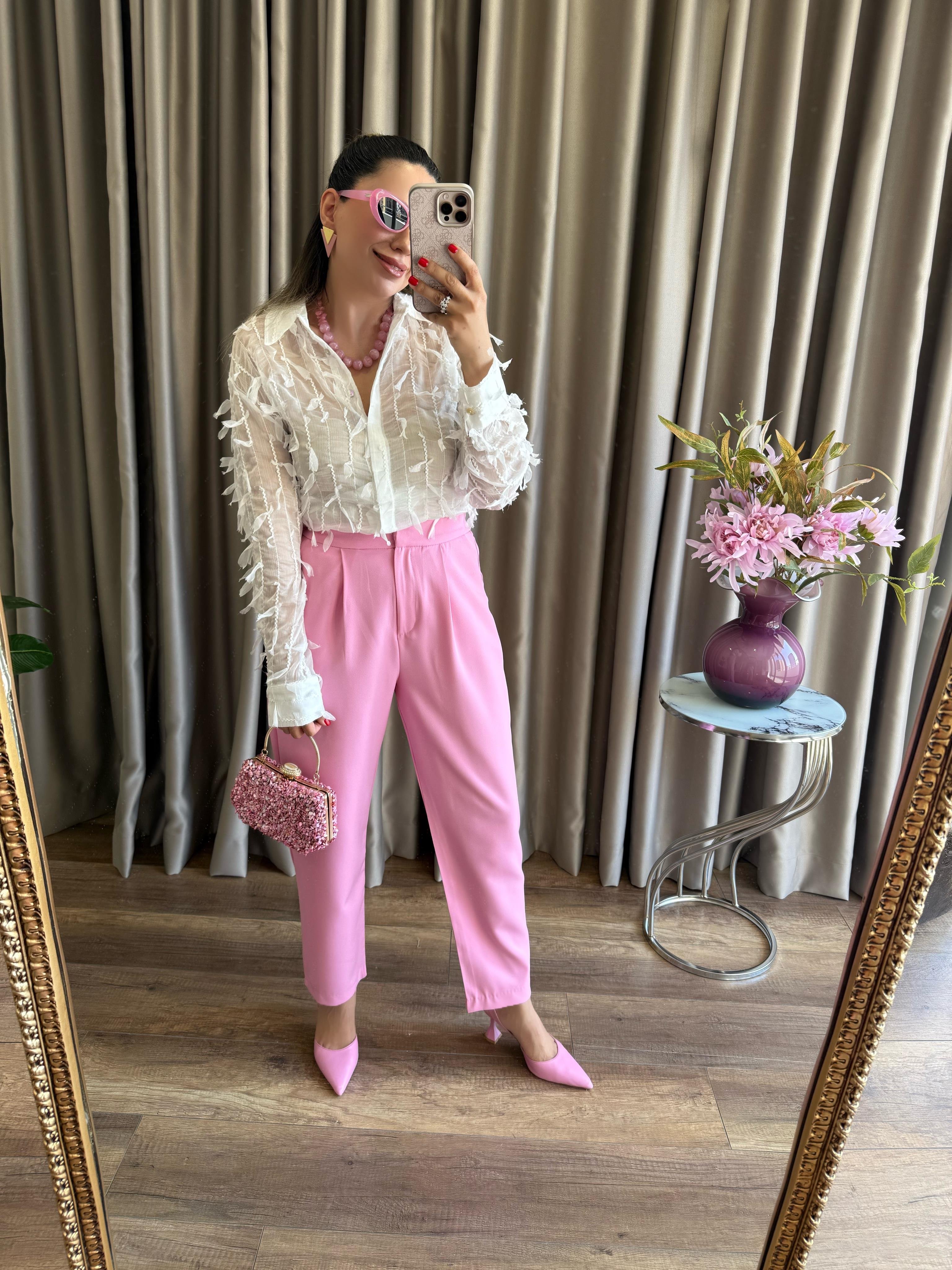 9459 Arka Beli Lastikli Pantolon