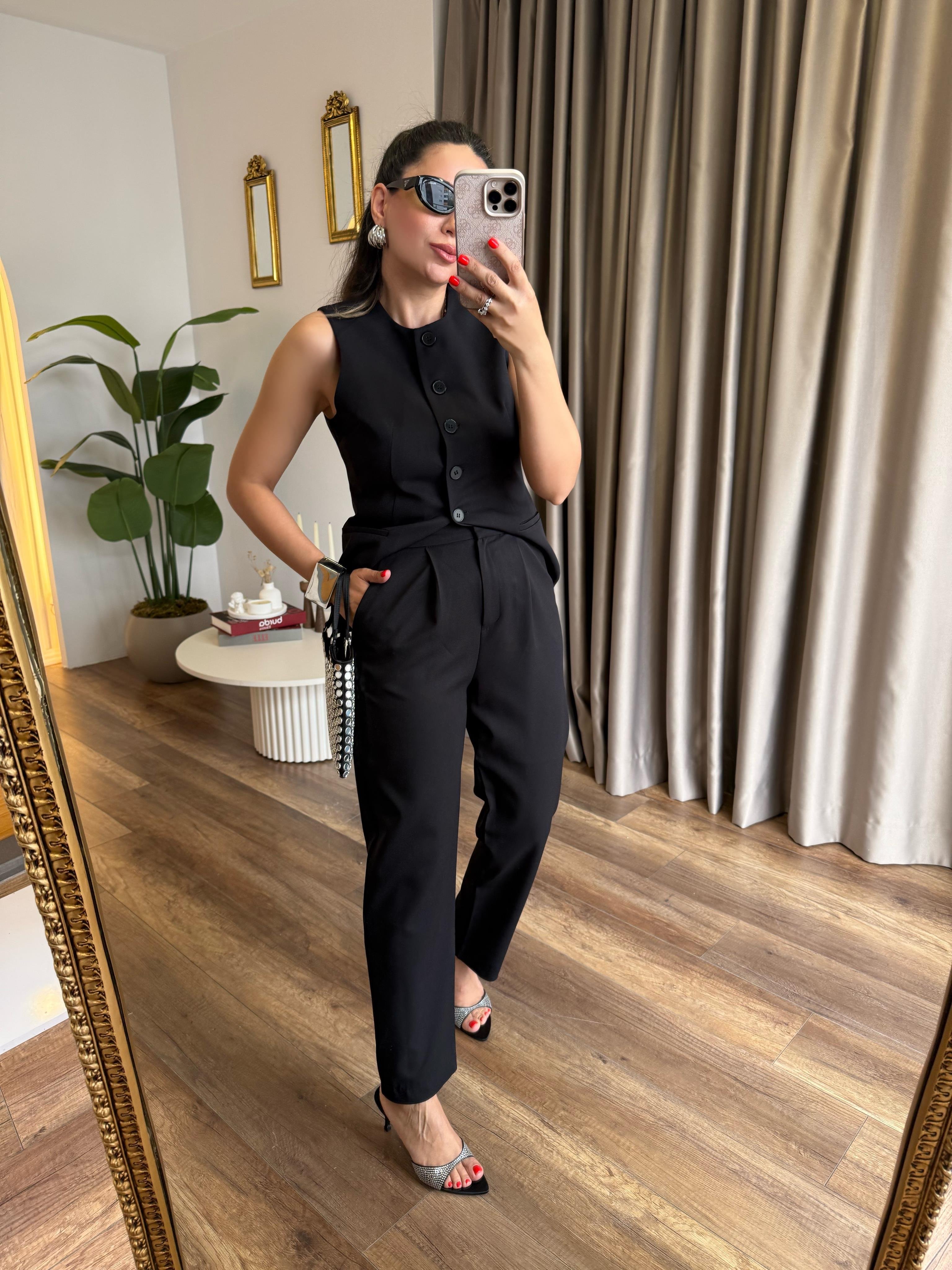 9459 Arka Beli Lastikli Pantolon