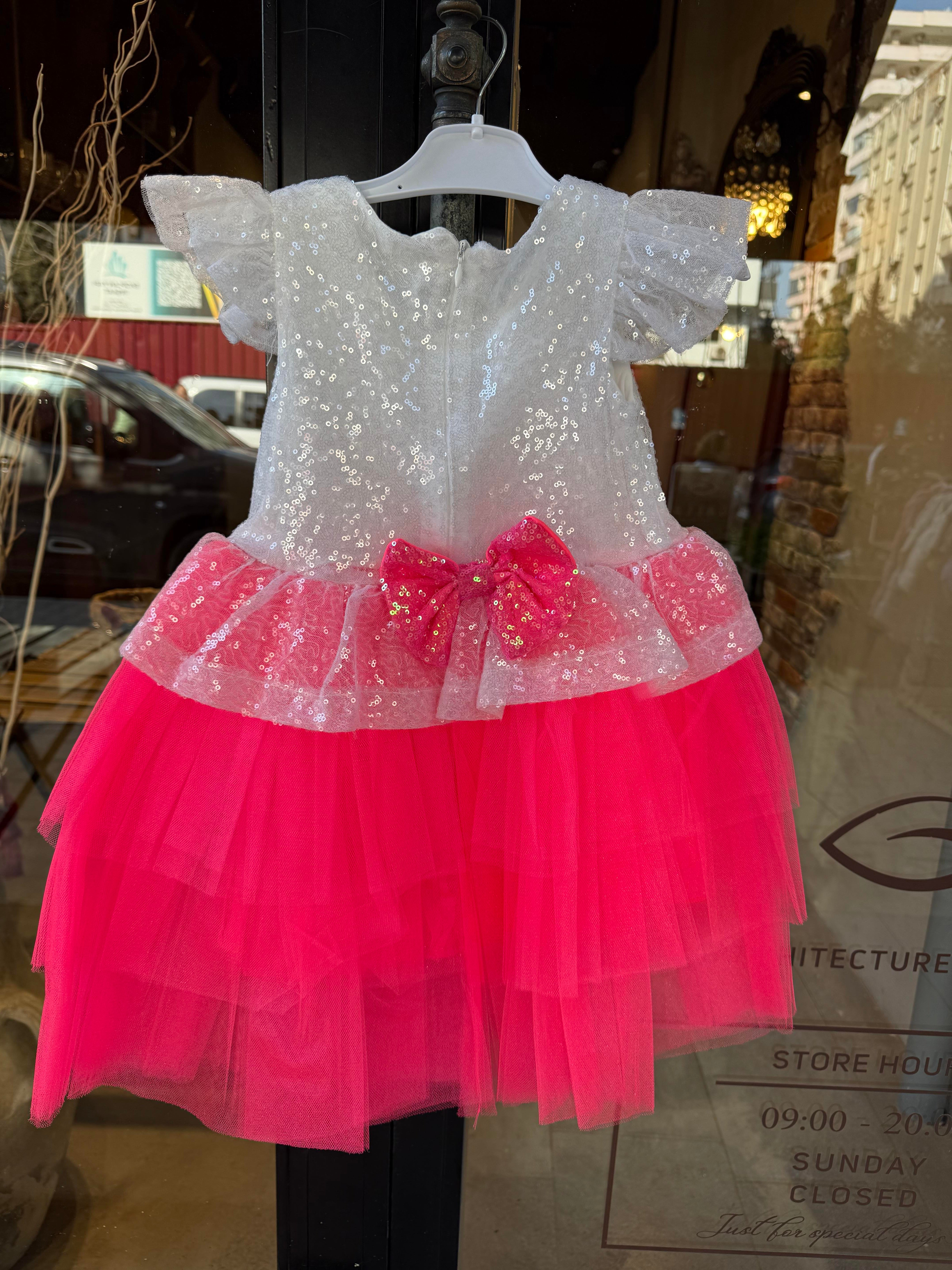9469 Kids Barbie Fiyonklu Elbise 5-6/9-10 Yaş