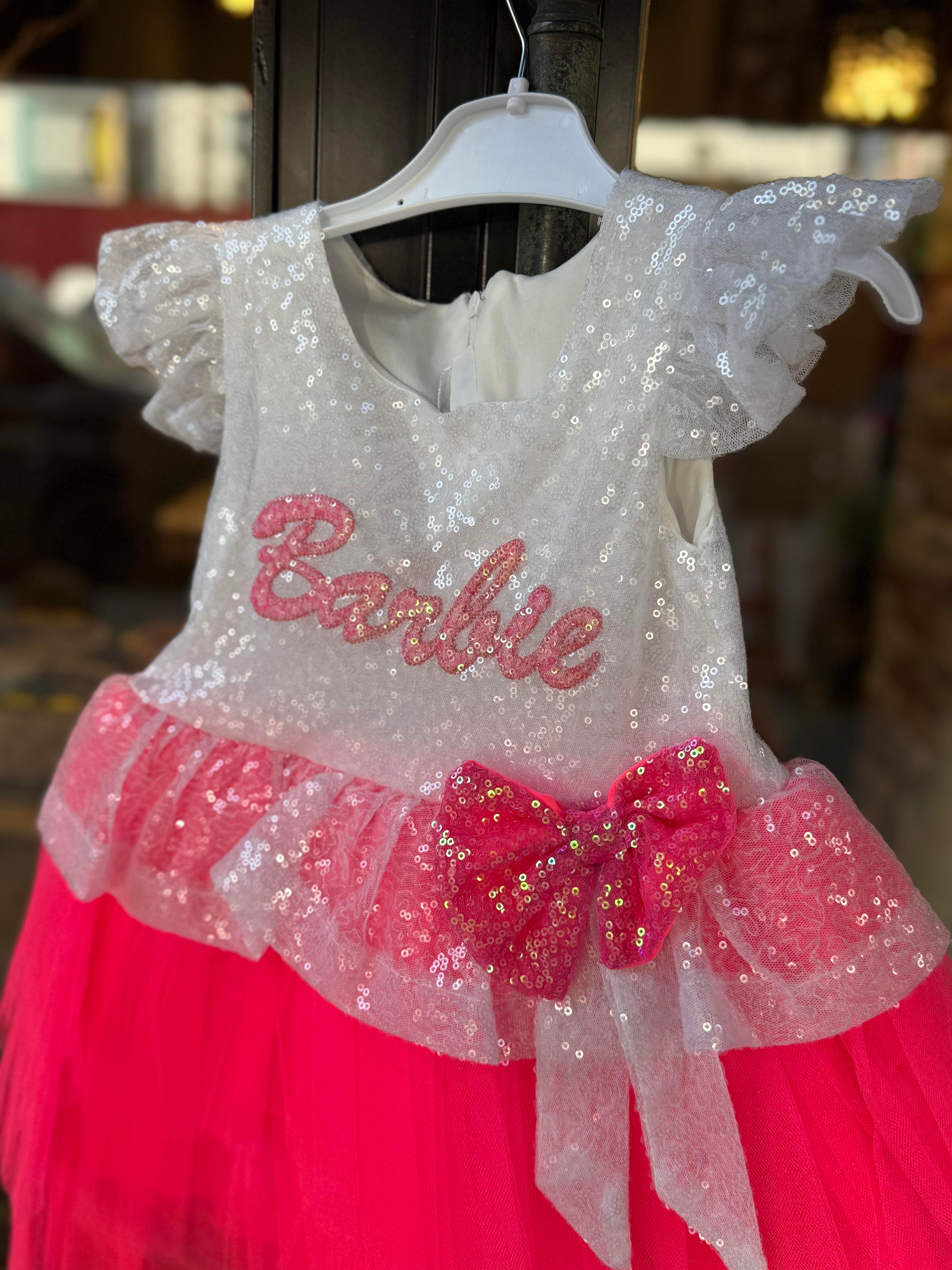 9469 Kids Barbie Fiyonklu Elbise 5-6/9-10 Yaş