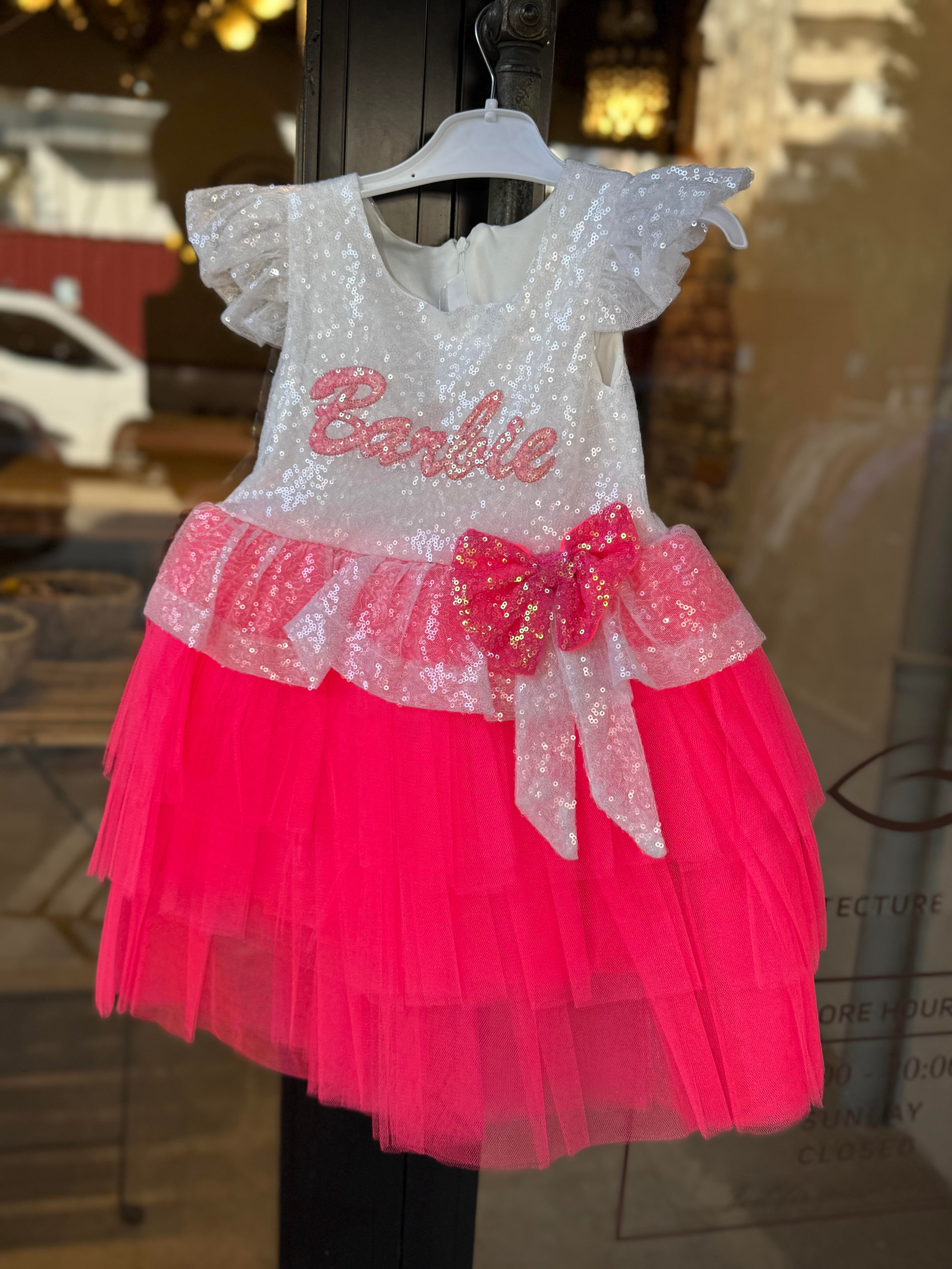 9469 Kids Barbie Fiyonklu Elbise 5-6/9-10 Yaş