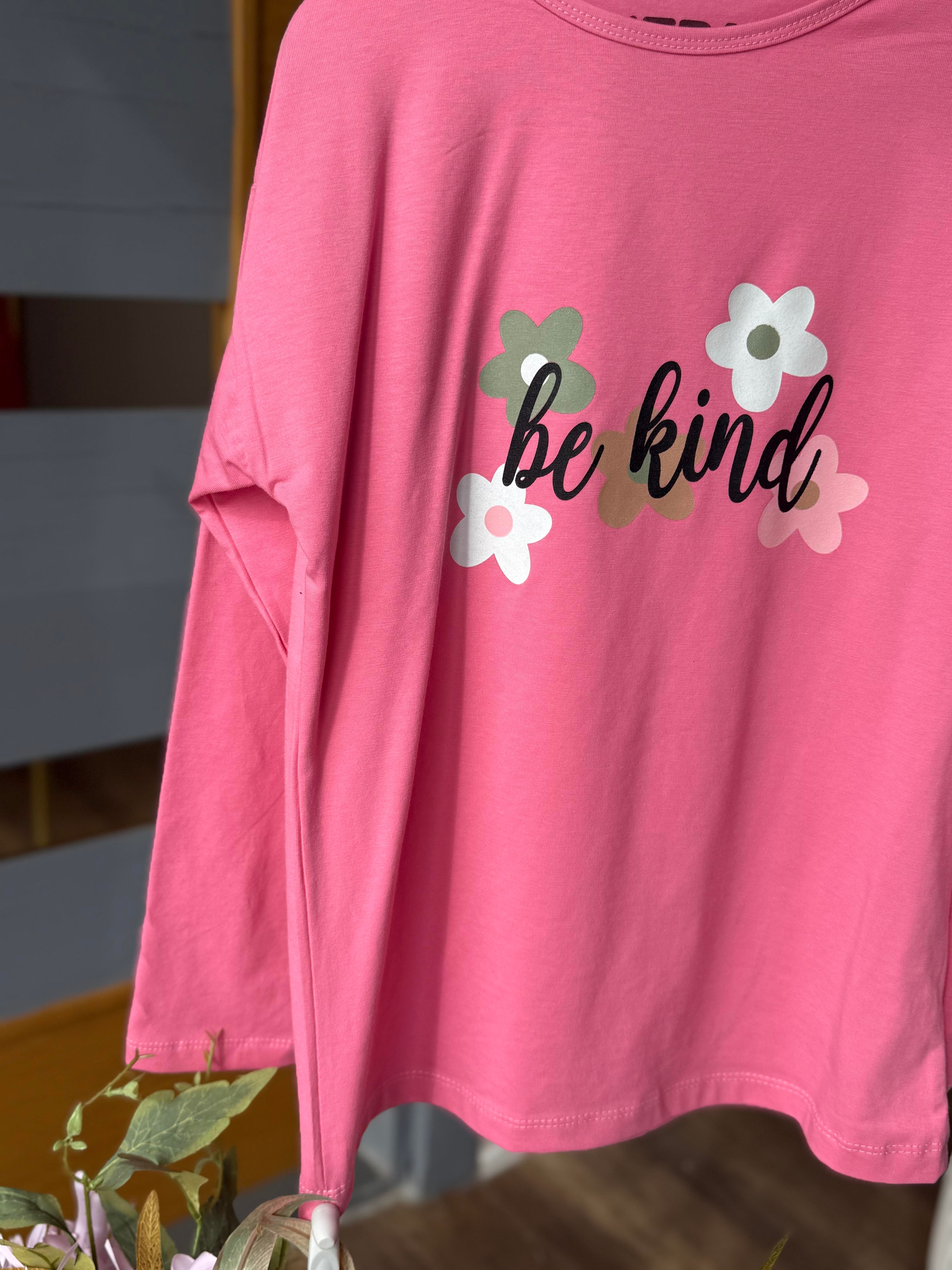 9485 Kids Be Kind Baskılı Pembe Tshirt 8-12 Yaş