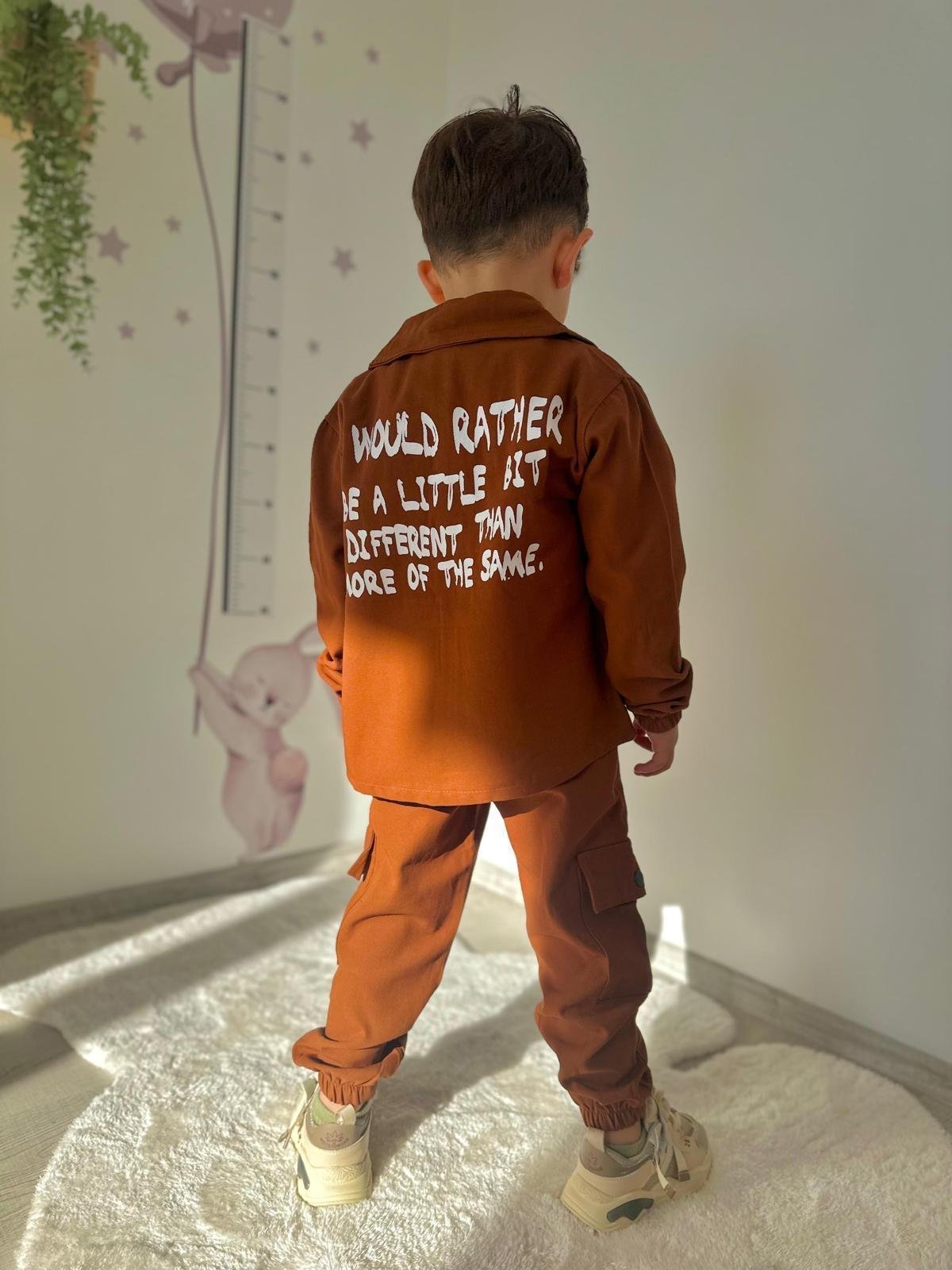9497 Kids Gabardin Kahve Erkek Takım 3-4/9-10 Yaş