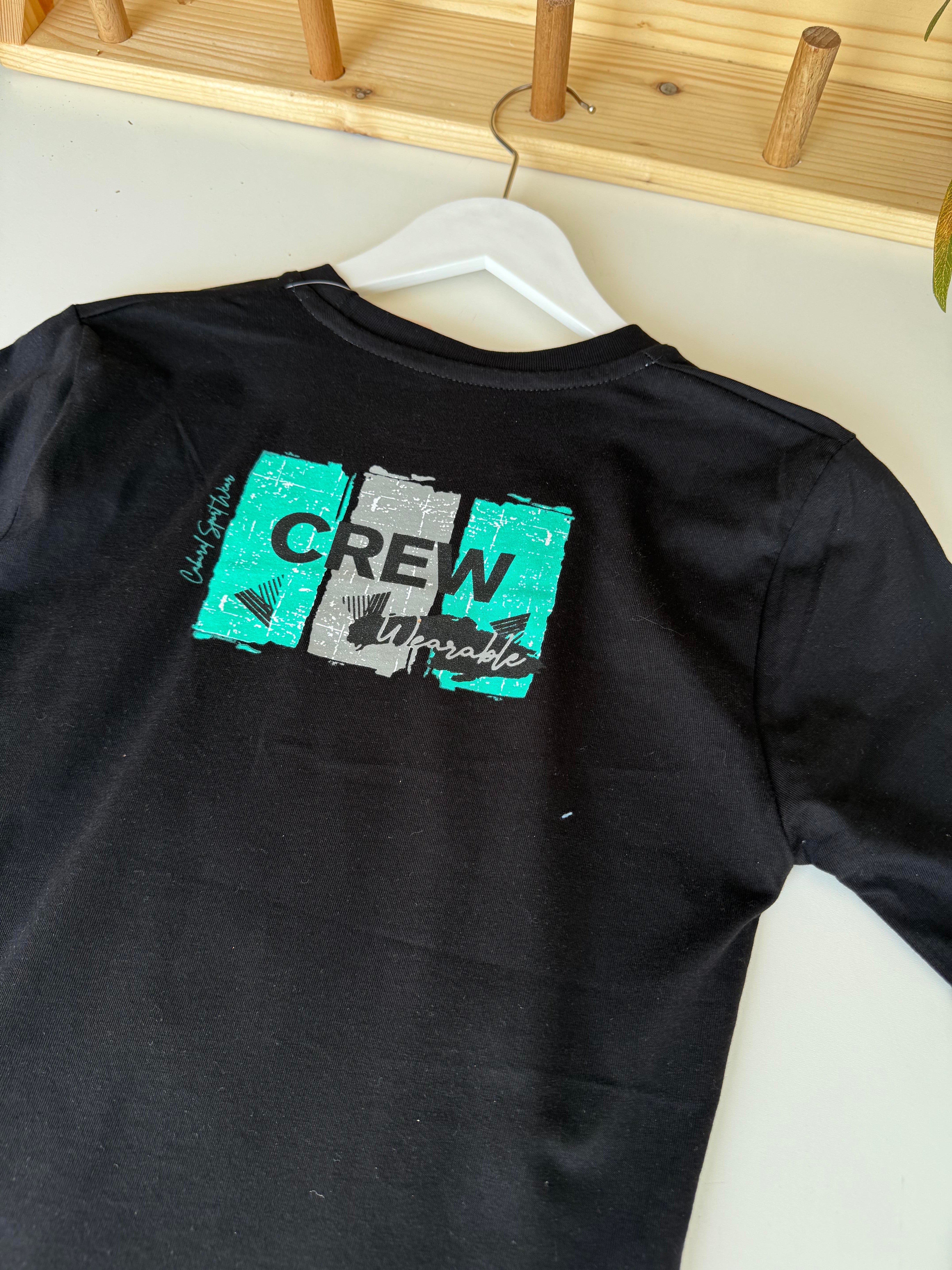 9502 Kids Crew Baskılı Tshirt 8-12 Yaş