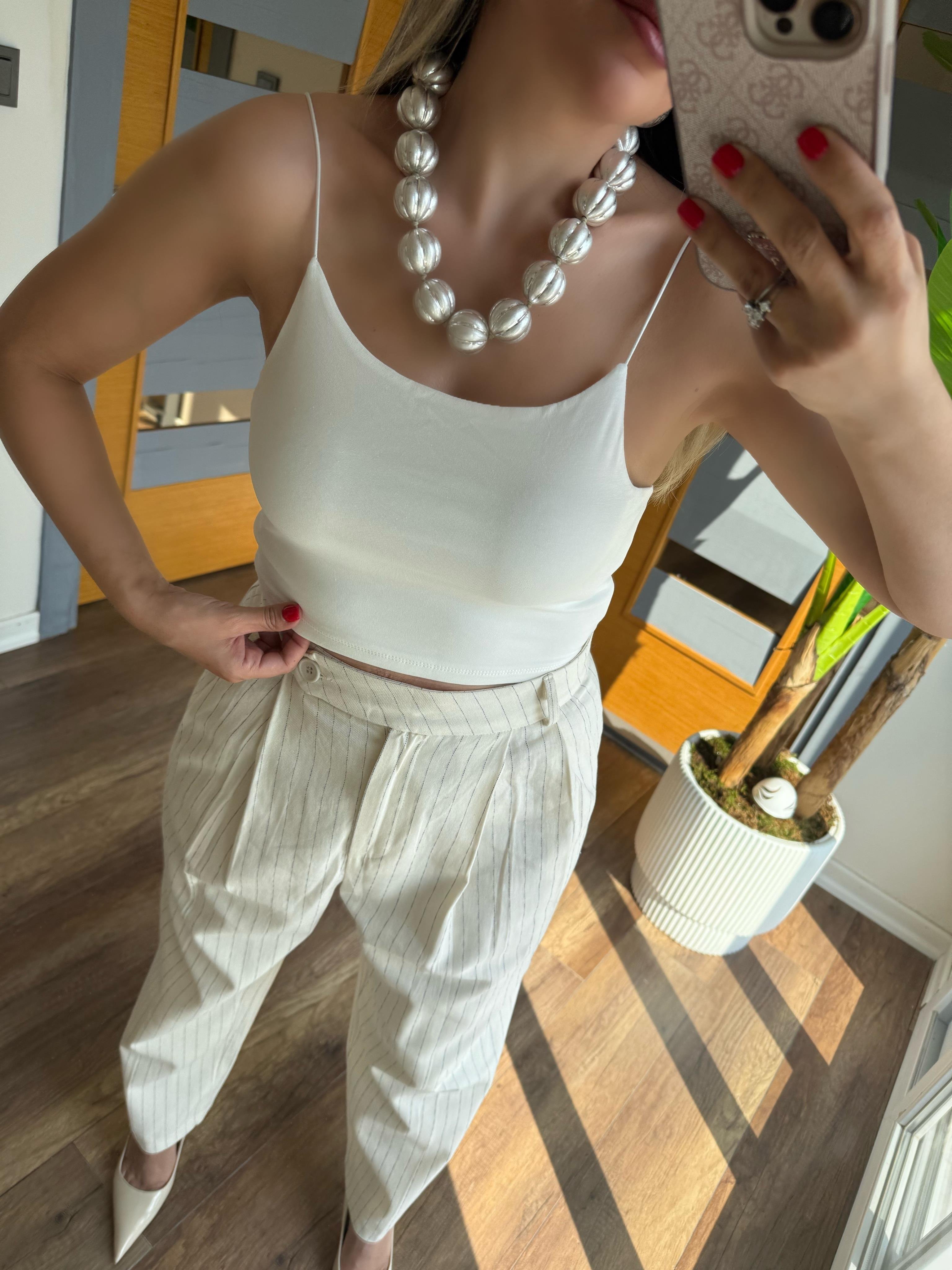 9515 Askısı Lastikli Atlet Bluz