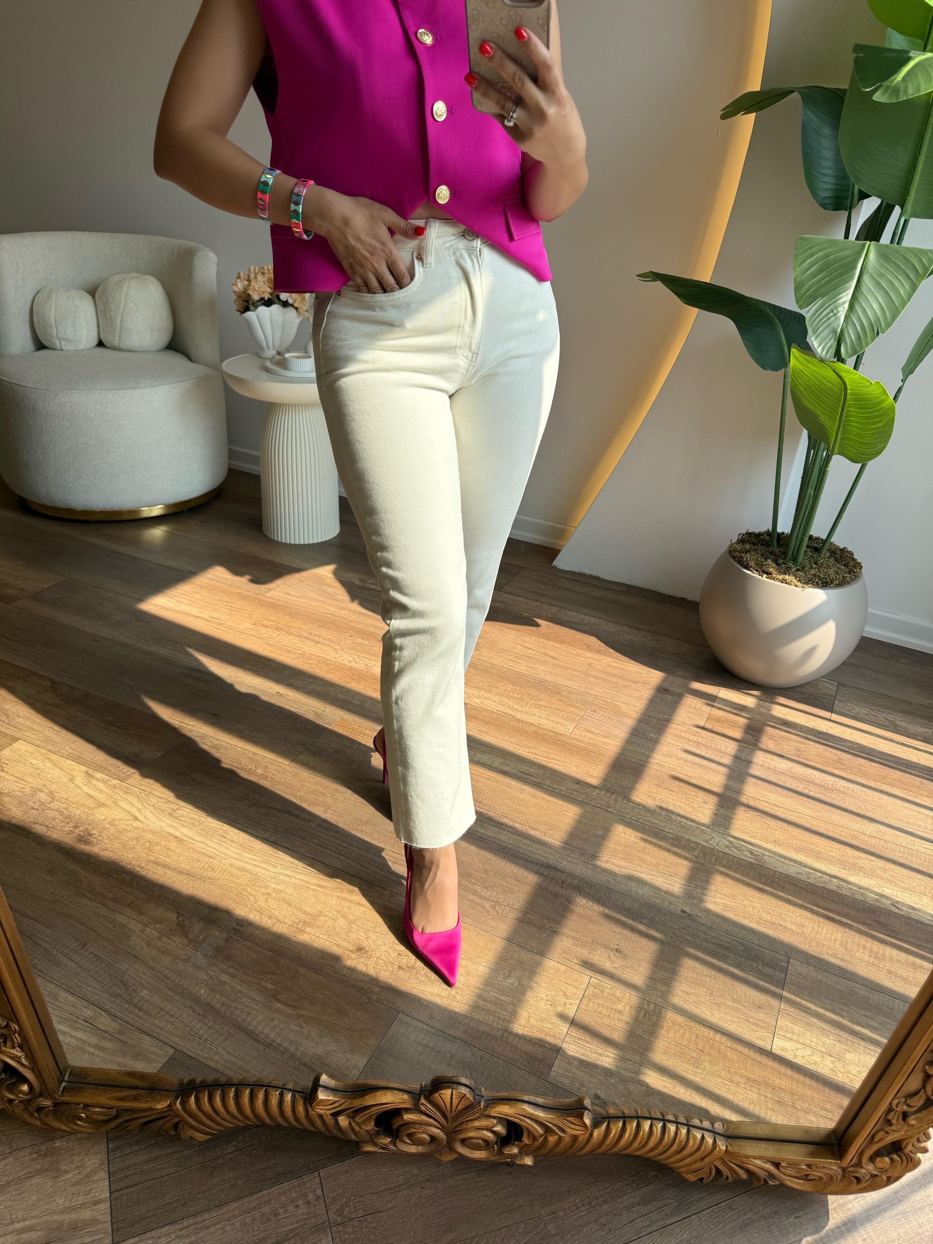 9532 Mom Fit Paça Kesik Jean