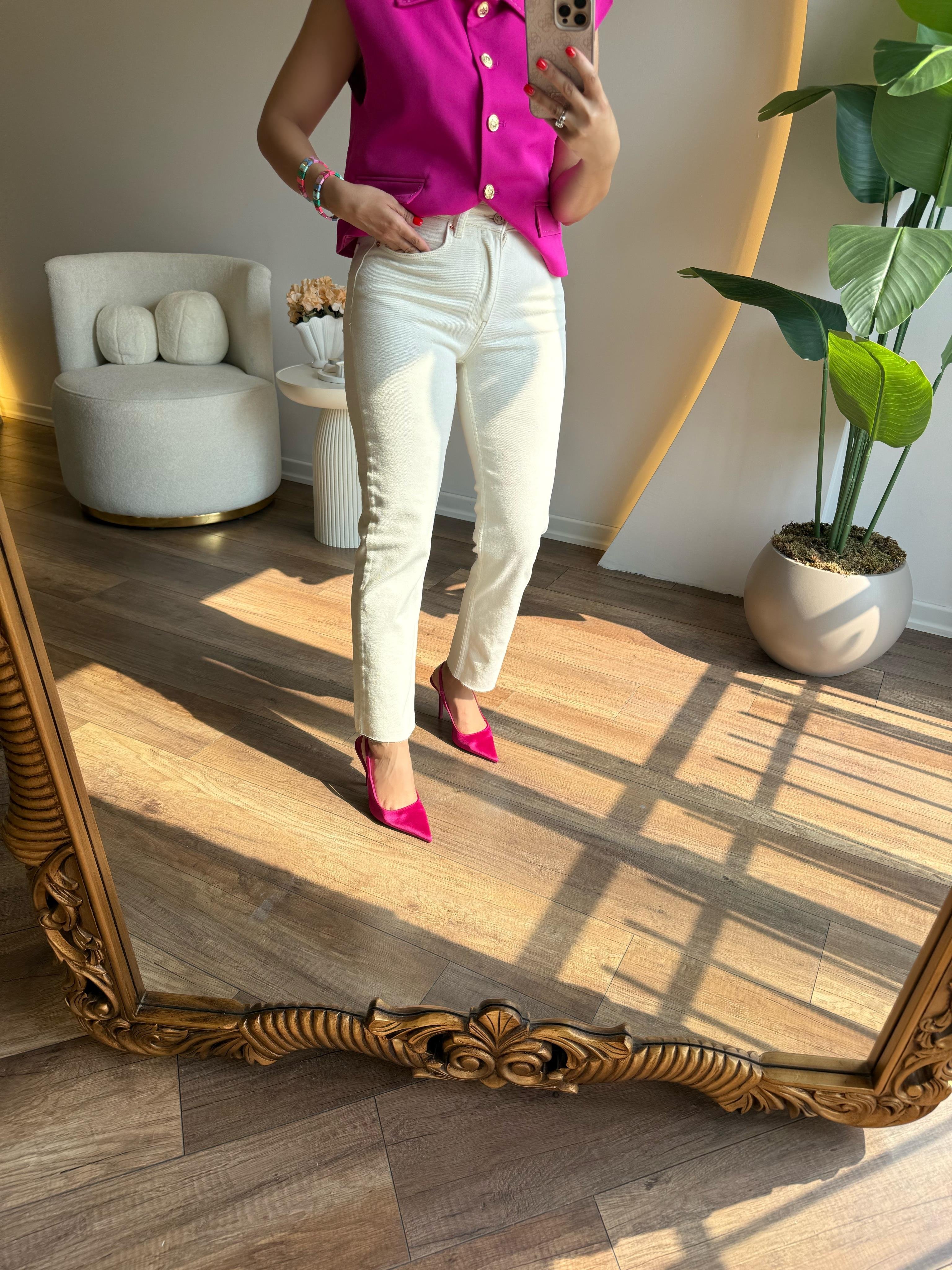 9532 Mom Fit Paça Kesik Jean