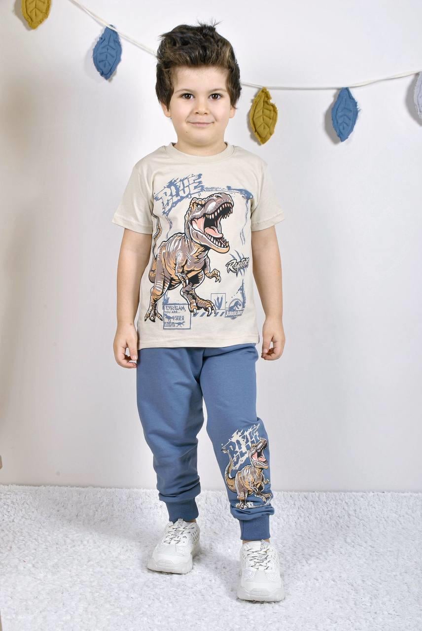 9560 Kids Dinazor Baskılı Takım 2-3/9-10 Yaş