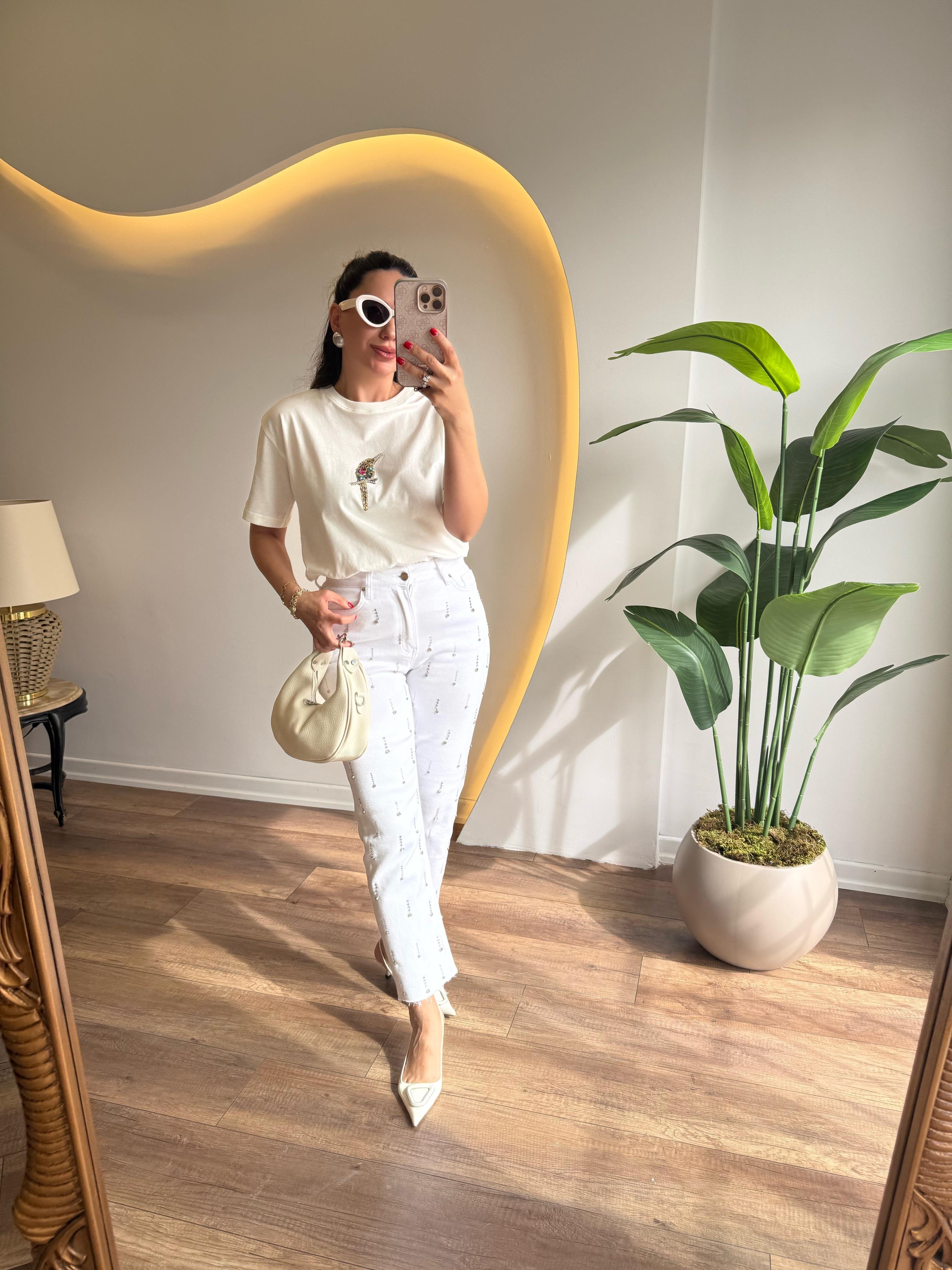 9582 Drop Taşlı Jean