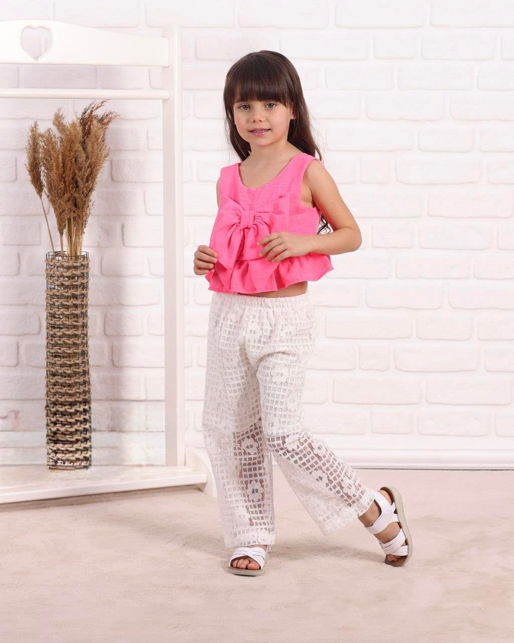 9597 Kids Dantelli Fiyonklu Kız Takım 2-3/7-8 Yaş
