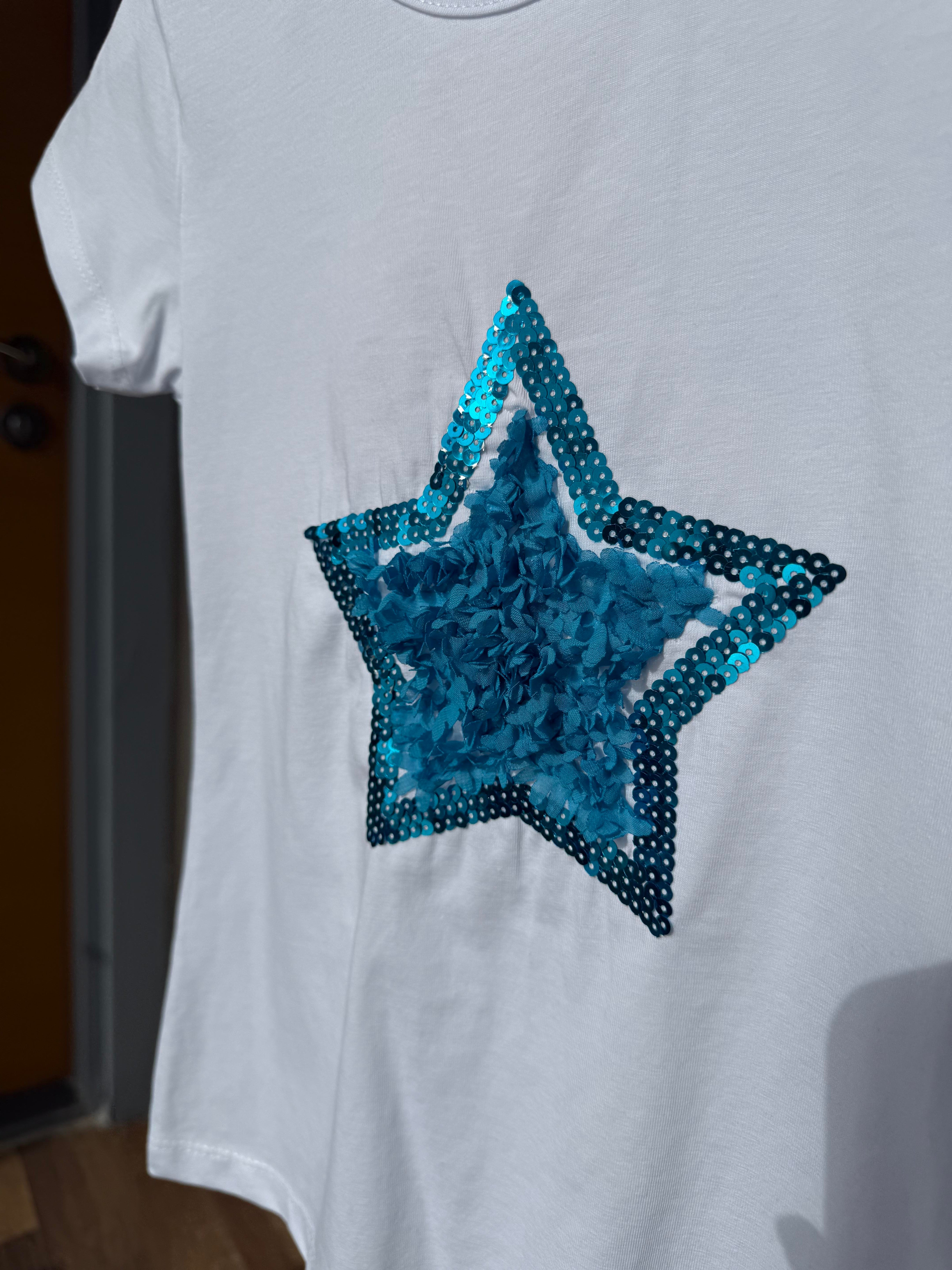 9604 Kids Önü Yıldız Kabartmalı Tshirt 7-12 Yaş