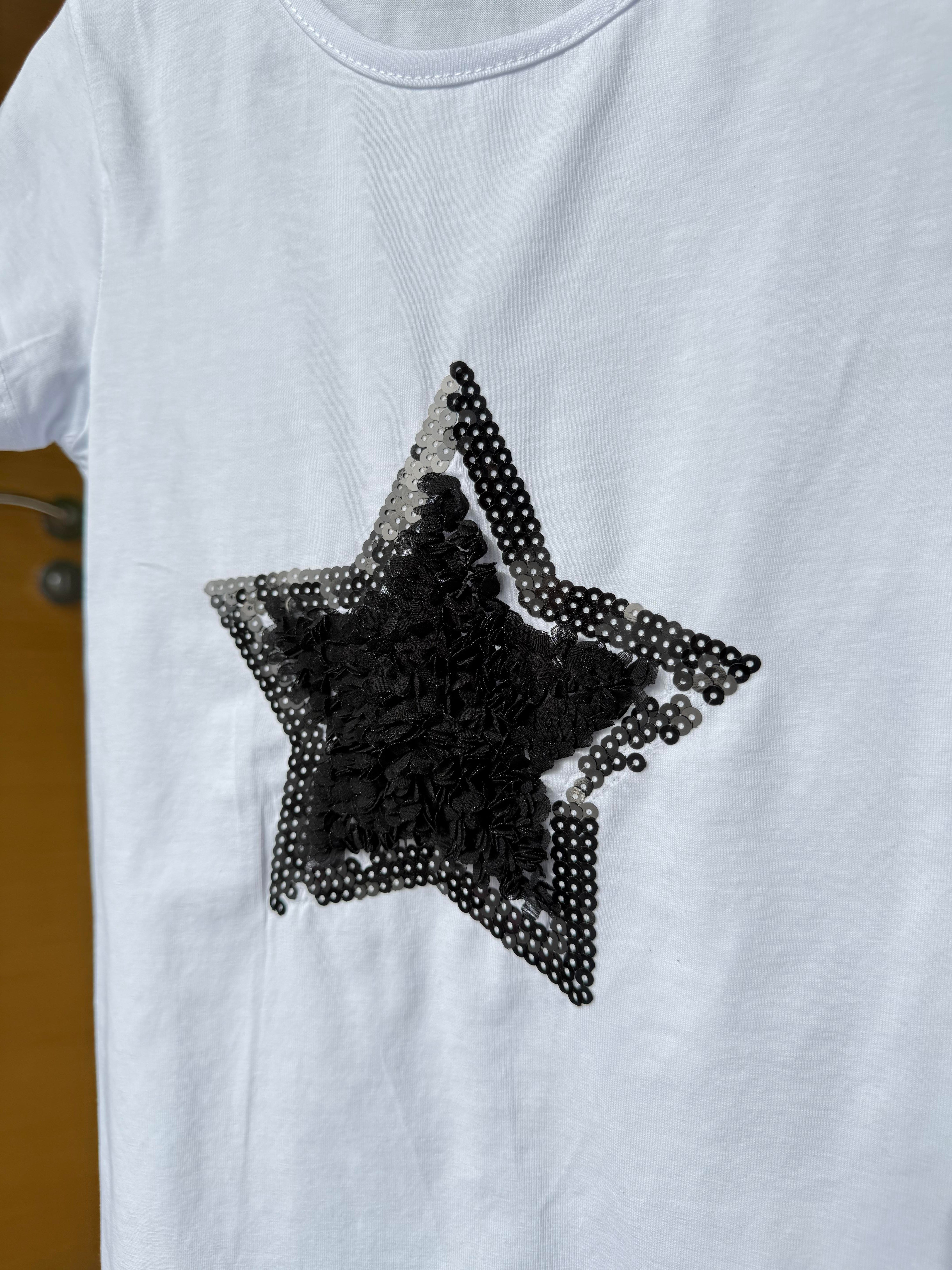 9604 Kids Önü Yıldız Kabartmalı Tshirt 7-12 Yaş