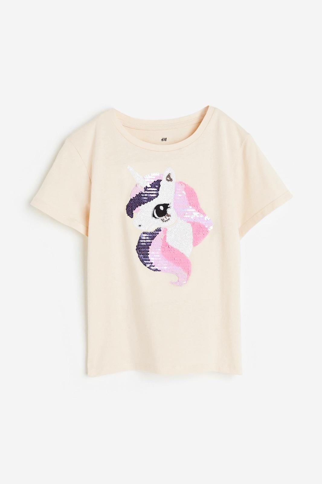 9612 Kids Unicorn Payetli Tshirt 2-3/8-10 Yaş