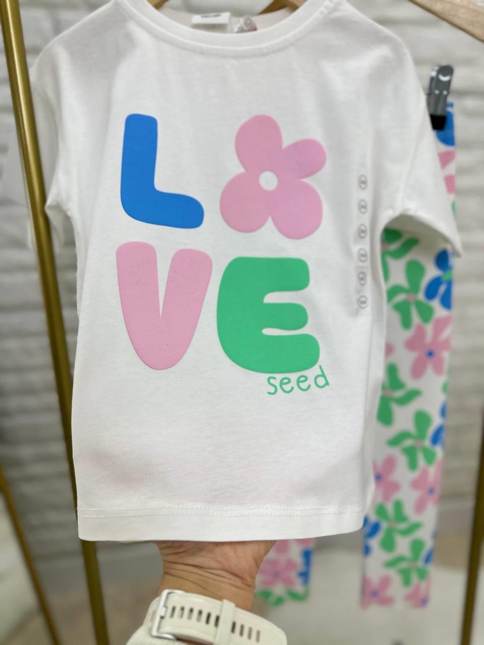 9619 Kids Love Baskılı Takım 2-3/7-8 Yaş