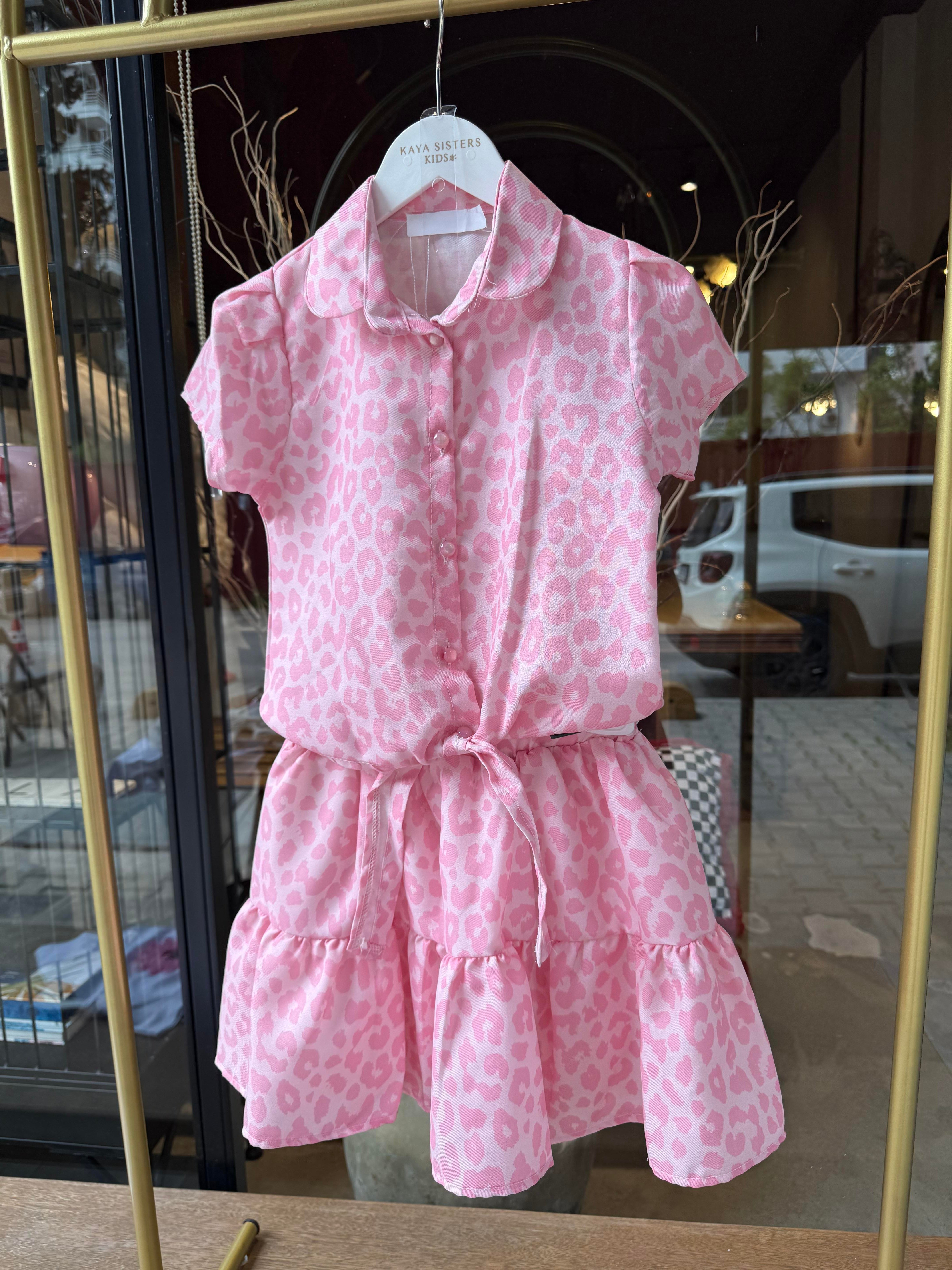 9625 Kids Pembe Leopar Kız Takım 6-9 Yaş