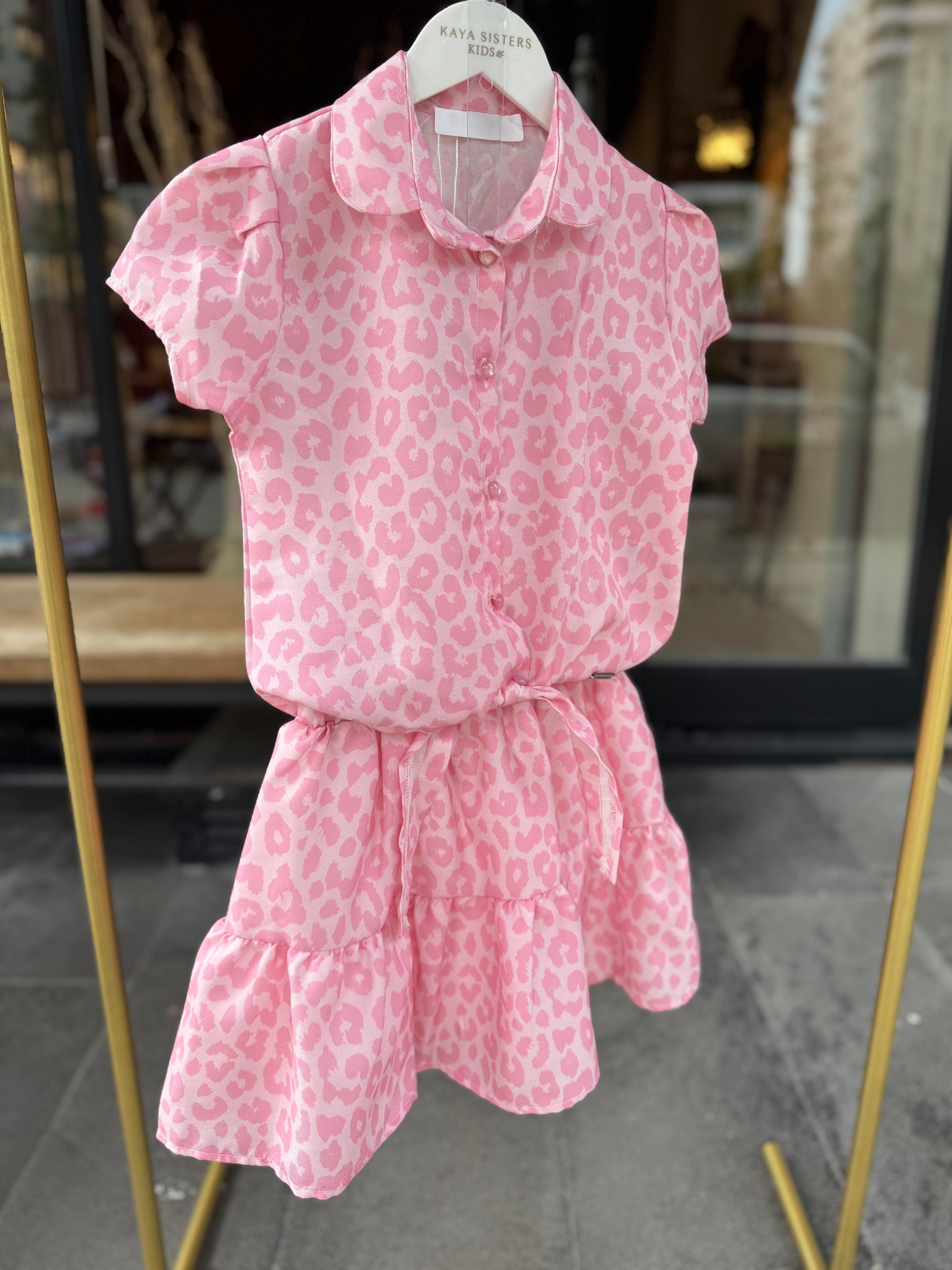 9625 Kids Pembe Leopar Kız Takım 6-9 Yaş