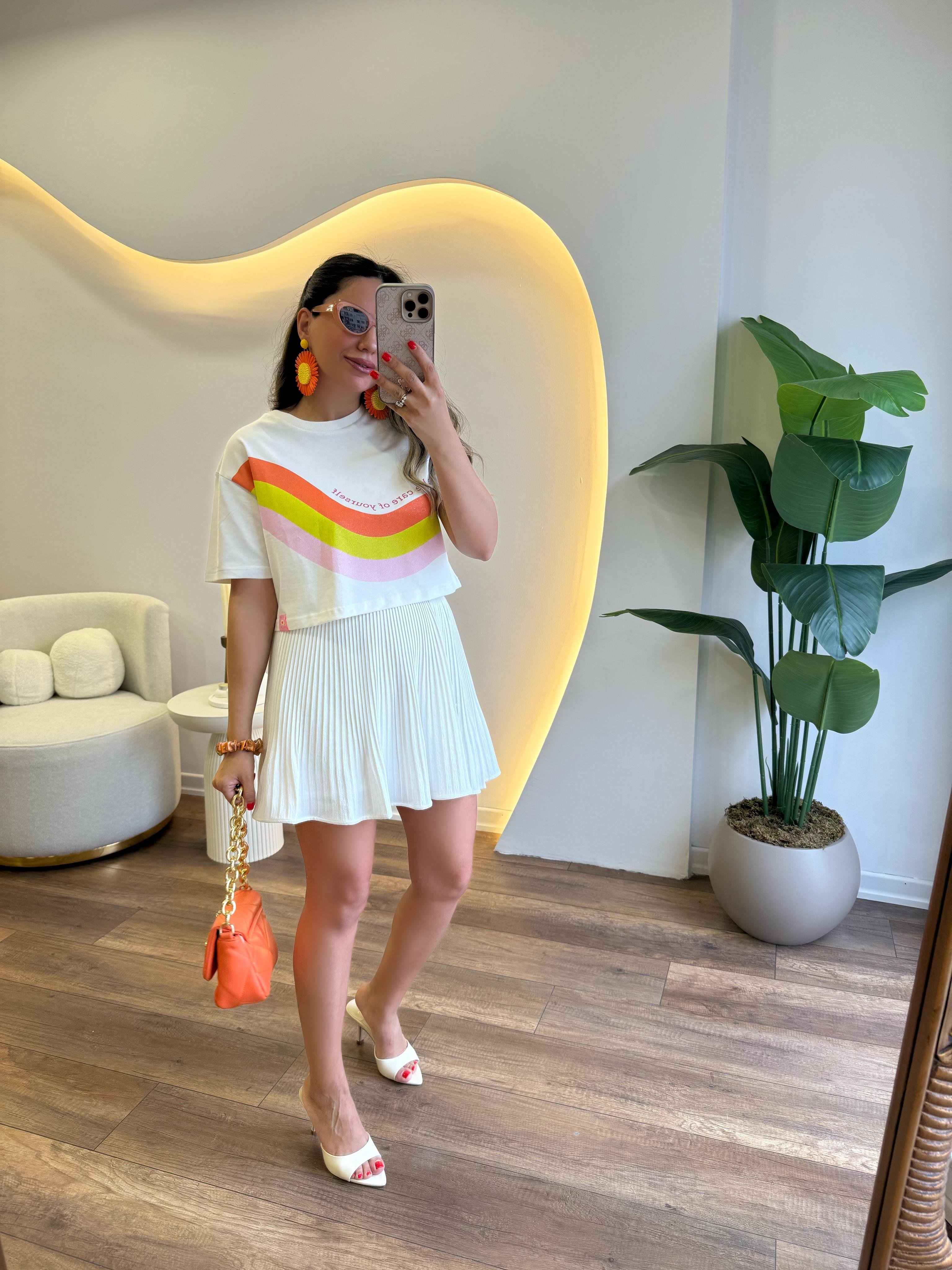 9630 Pliseli Beli Lastikli Etek
