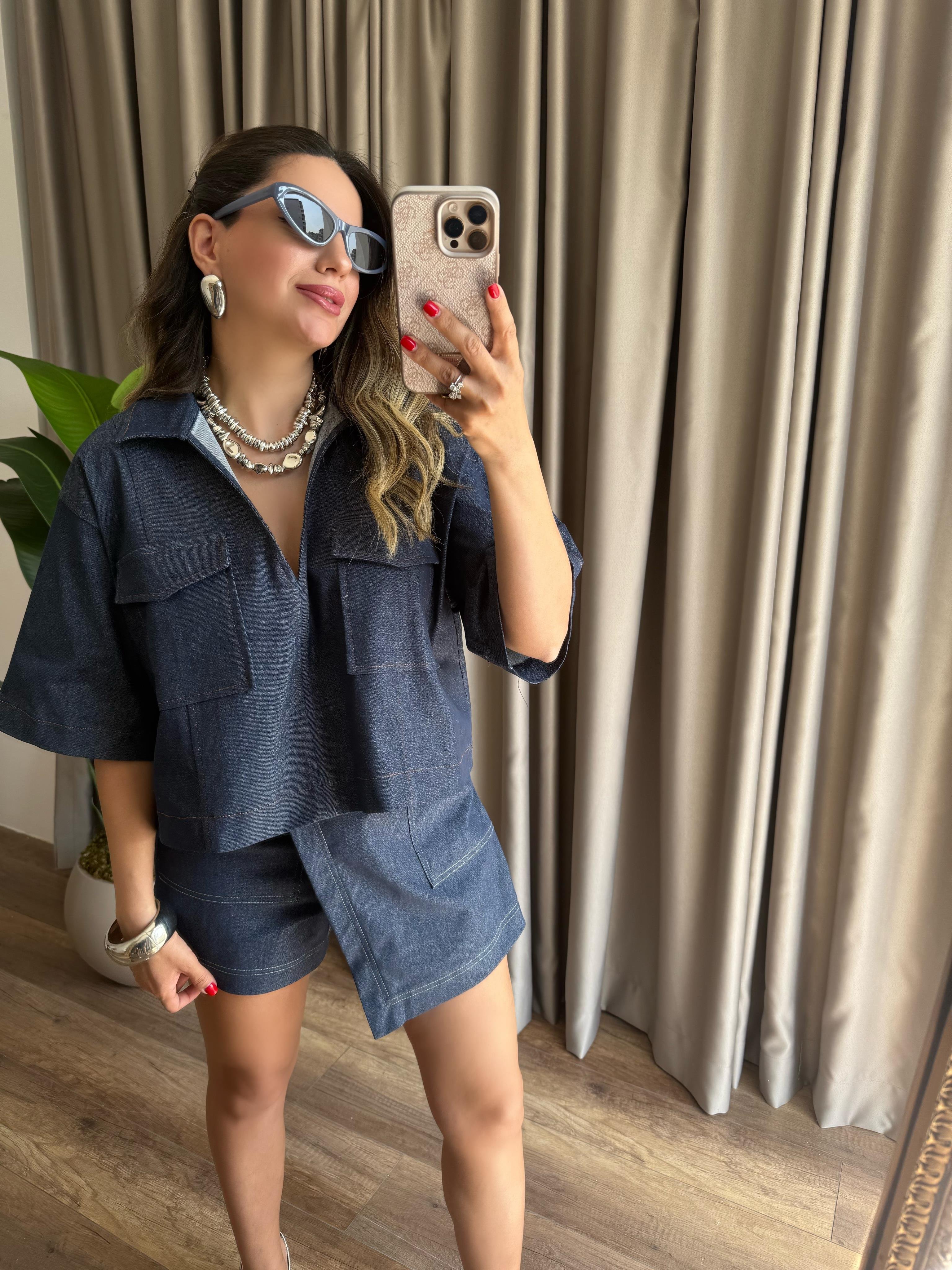 9648 Önü Cepli Bluz
