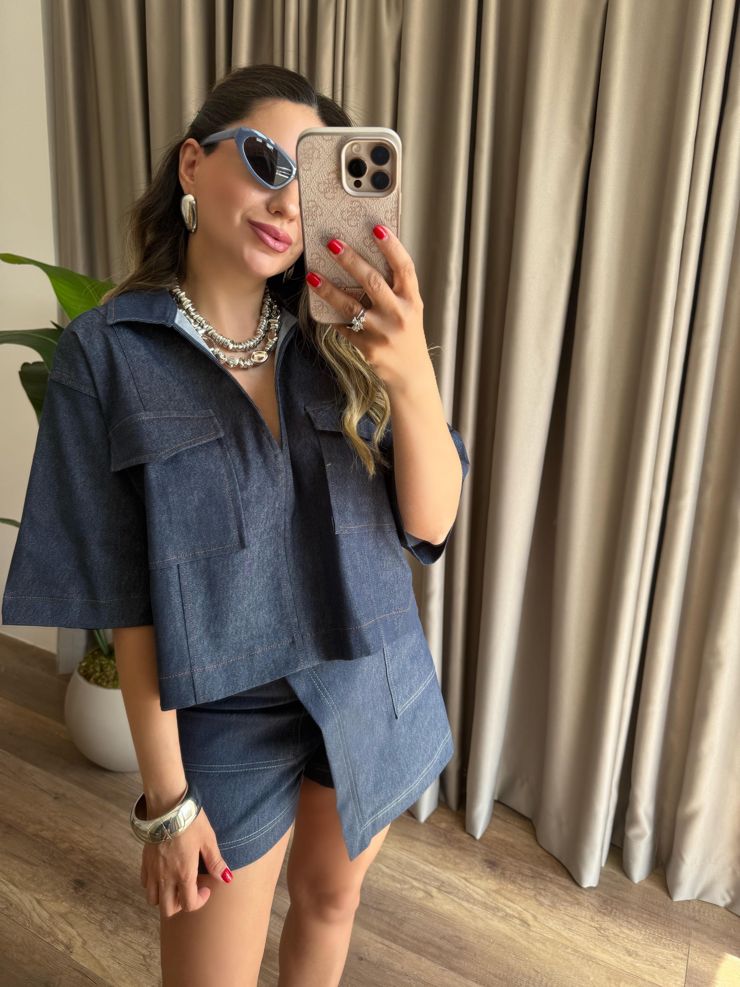 9648 Önü Cepli Bluz