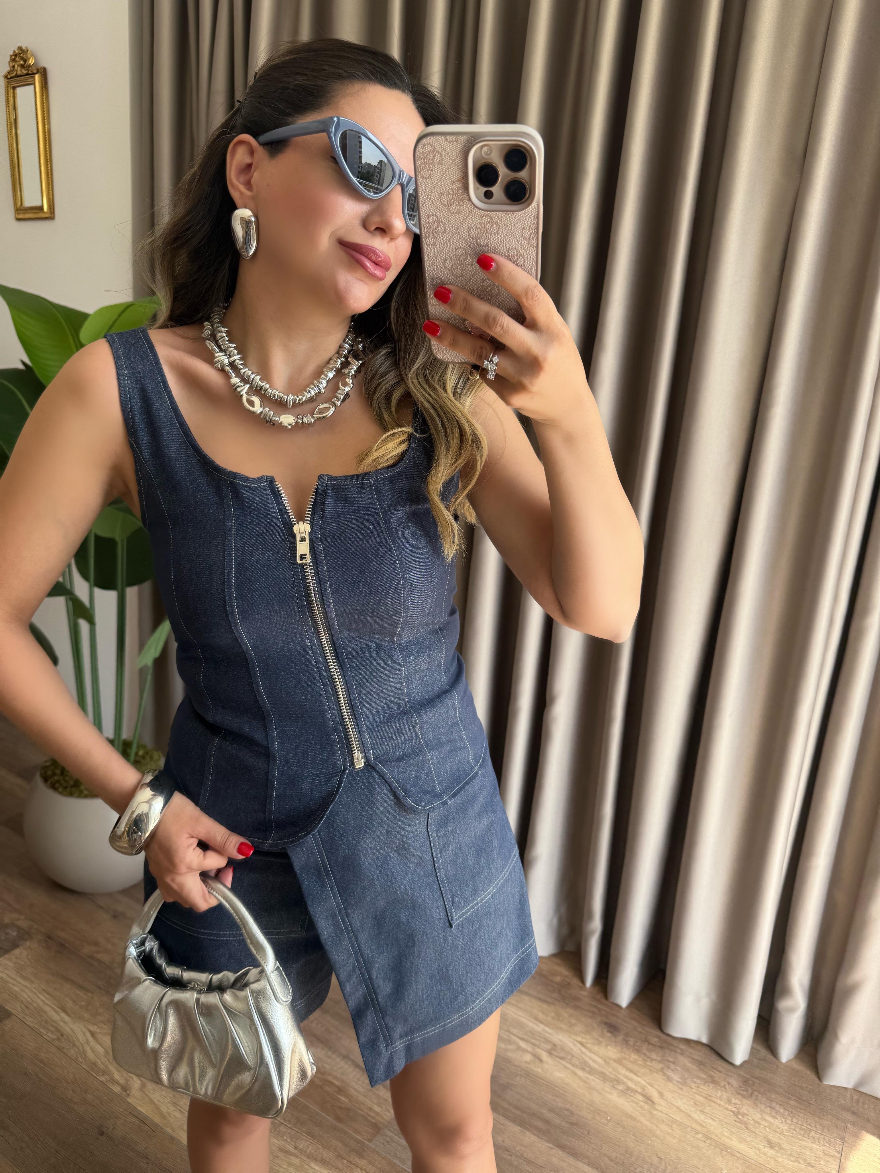 9650 Önü Fermuarlı Bluz