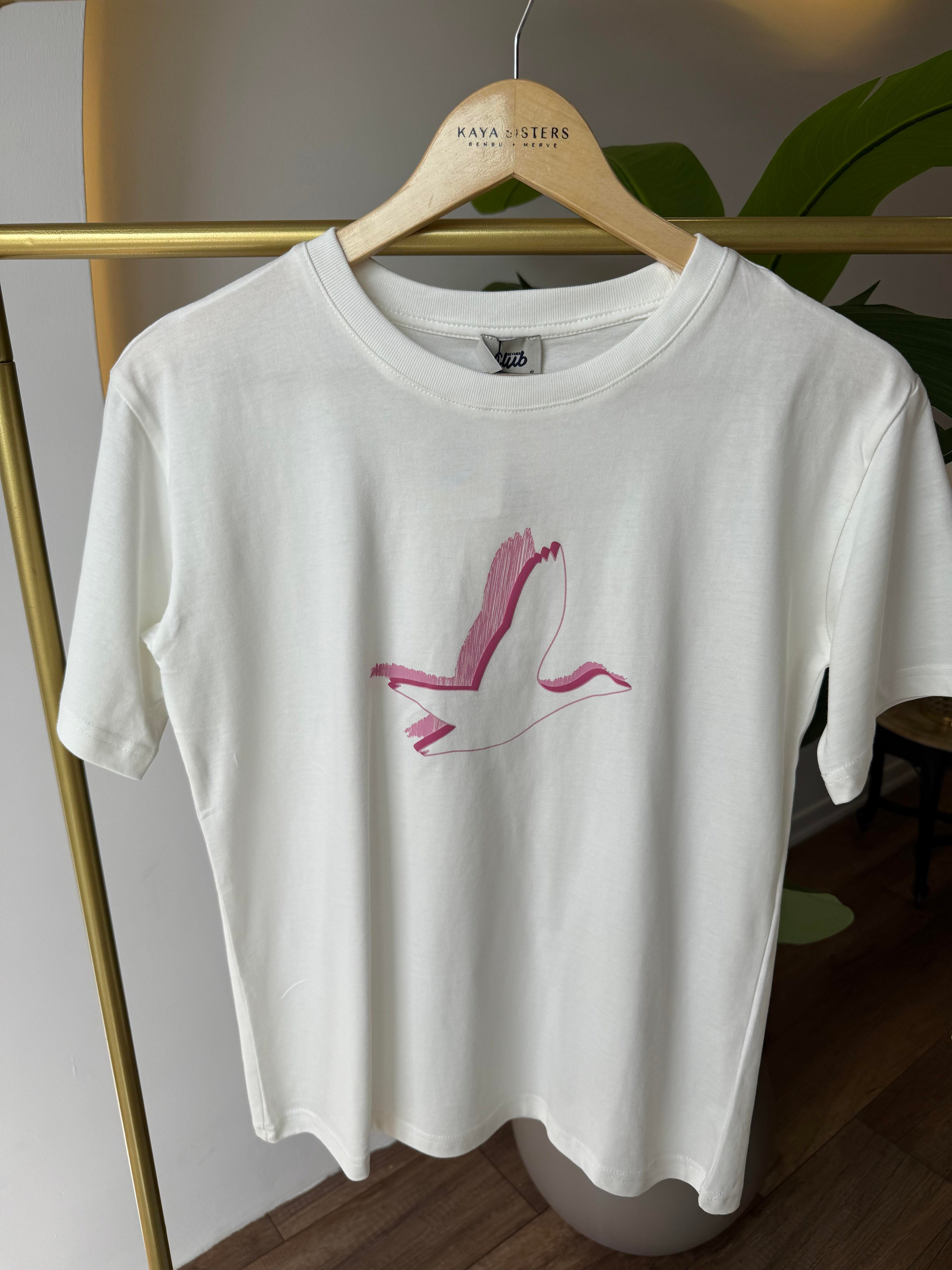 9655 Gölgeli Kuşlu Tshirt