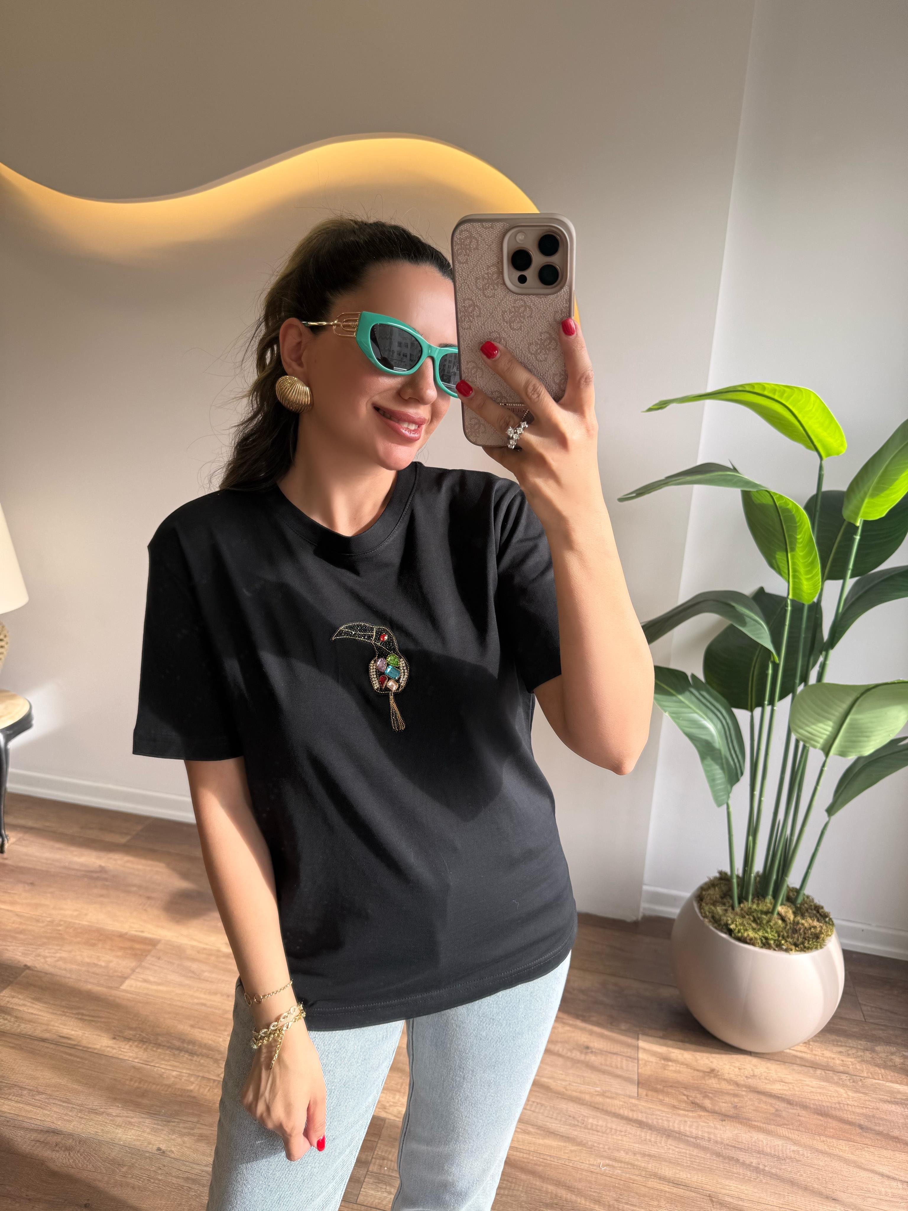 9660 Renkli P.Kuşlu Tshirt