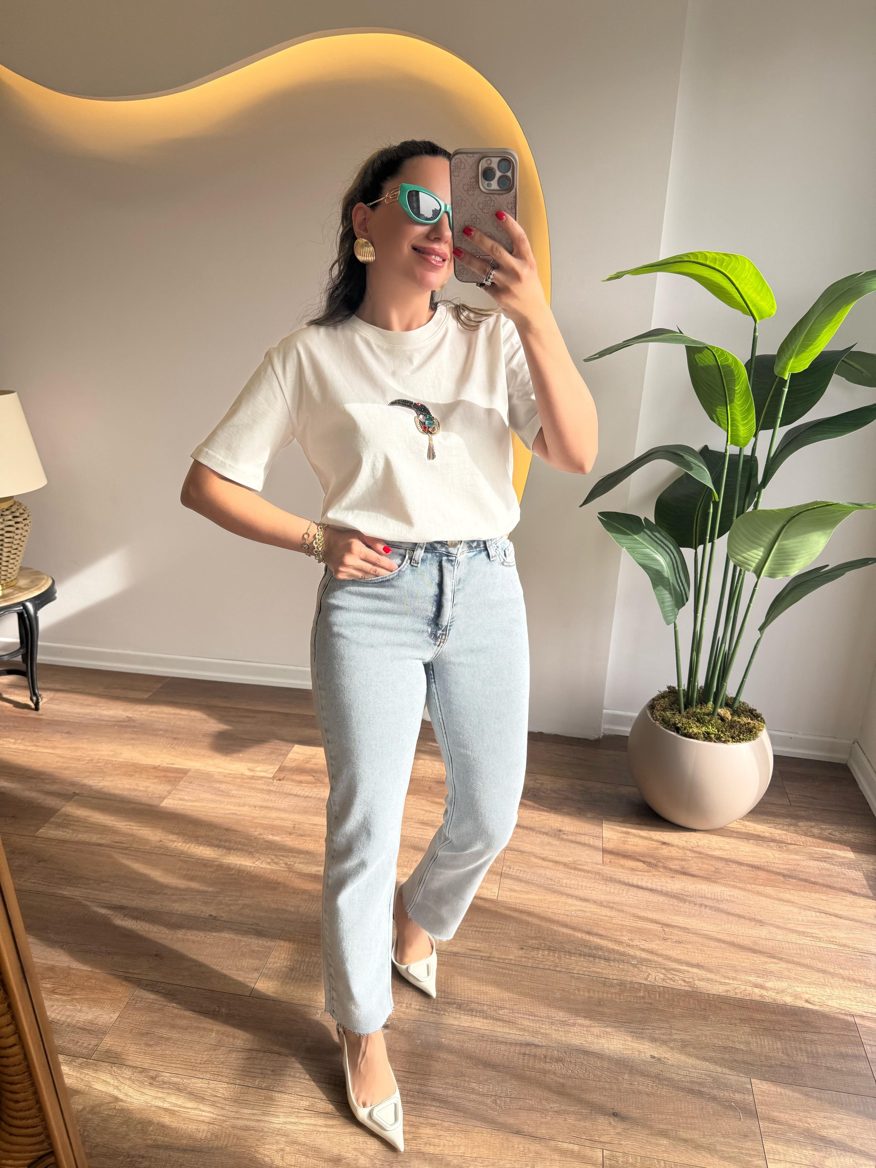 9660 Renkli P.Kuşlu Tshirt