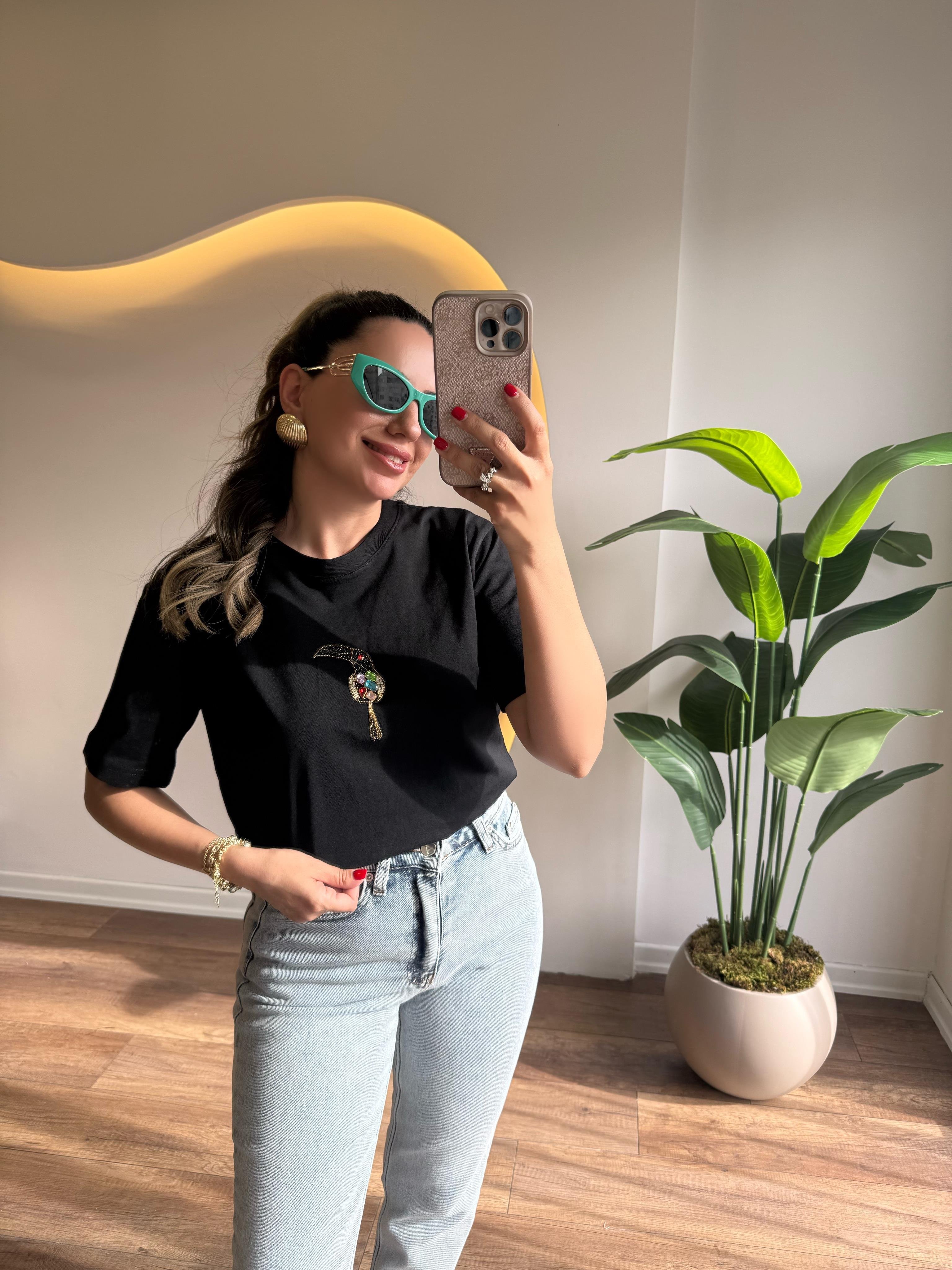 9660 Renkli P.Kuşlu Tshirt